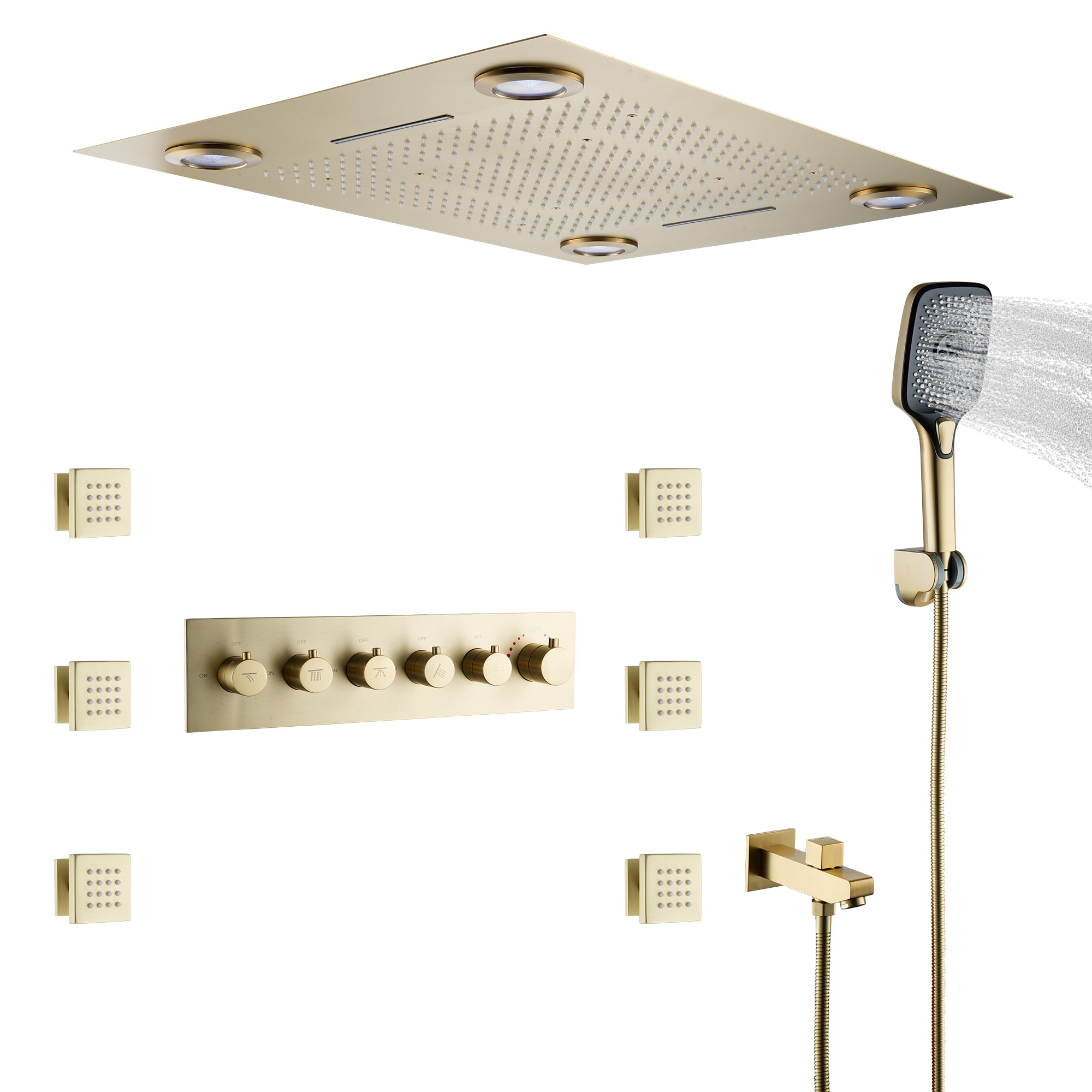 CASAINC CA-A4385-BG Showerhead-Bar-Panels - View #2