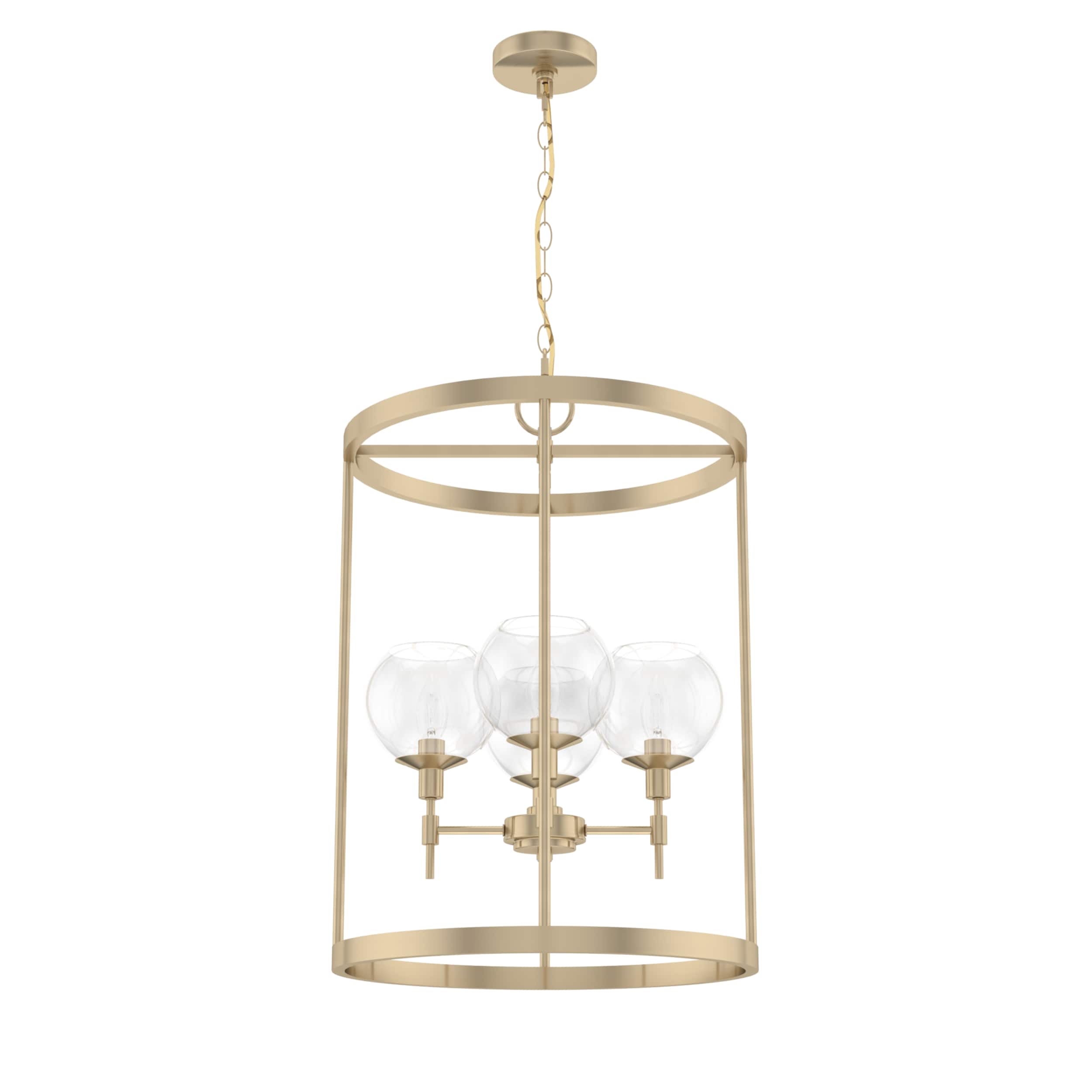 Hunter 19751 Xidane 4 -Light Alturas Gold Mid-century Clear glass Geometric Medium Hanging Kitchen island light
