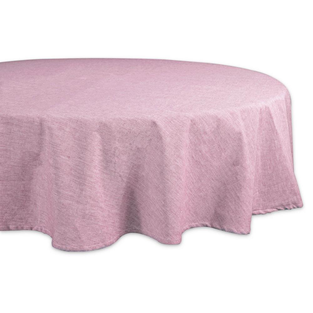 DII CAMZ36984 Rose Solid Chambray Tablecloth 70 Round