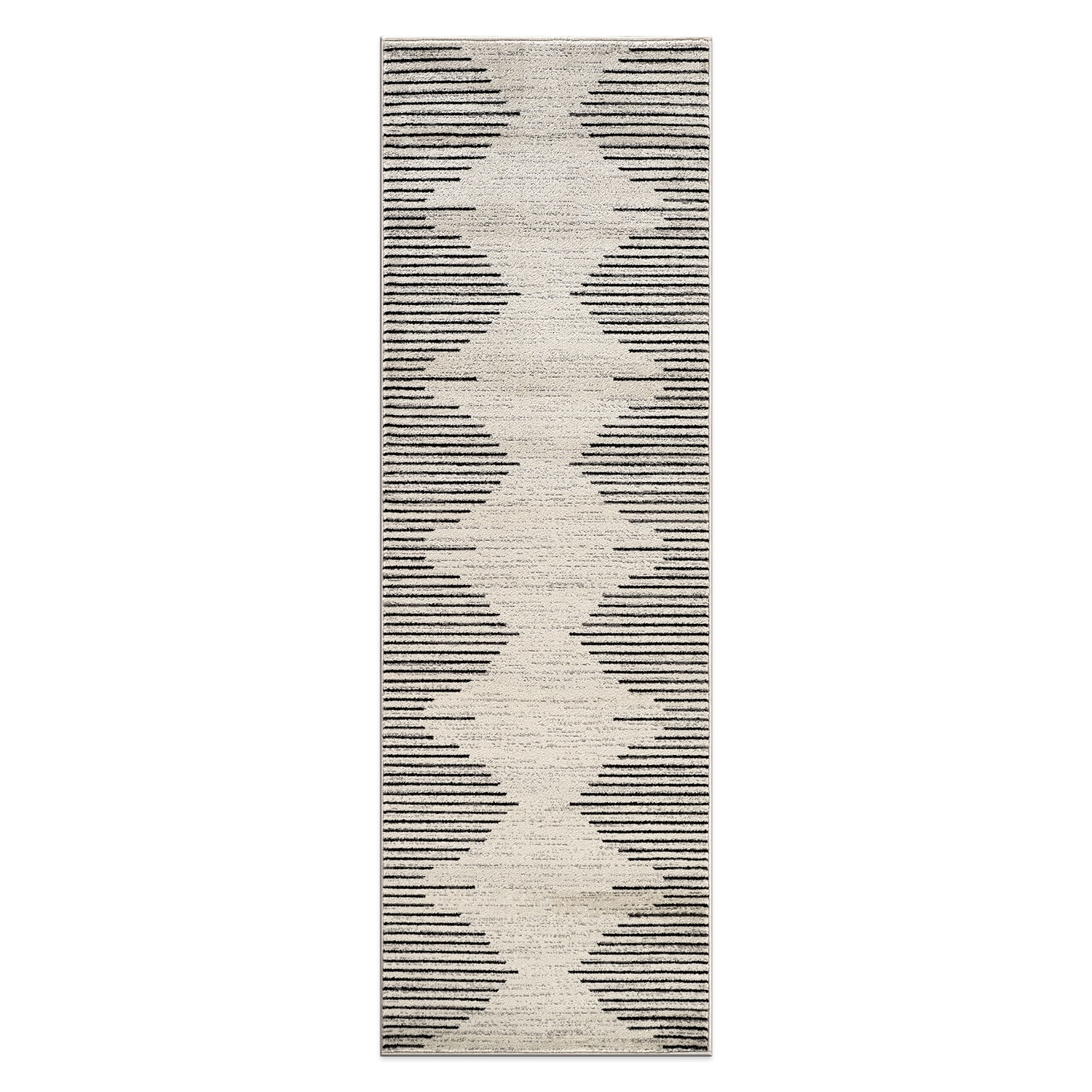 World Rug Gallery 379CREAM27X10 Kensley 3 x 10 (ft) Flatweave Cream Rectangular Indoor Stripe Bohemian/Eclectic Pet Friendly Runner rug