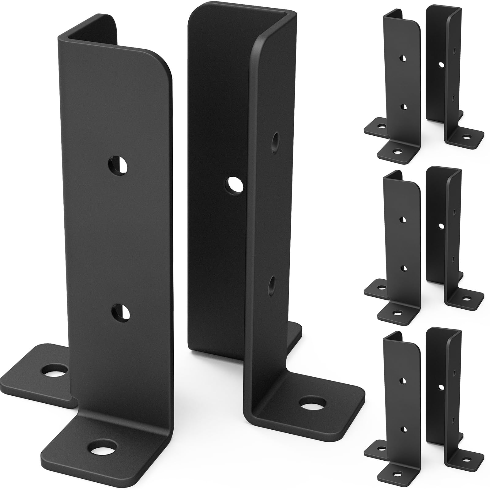 Vrbgify  8 pcs Adjustable Deck Post Anchor Base Brackets Fit 1 5x1 5 2x2 2x4 4x4 Wood Fence Pergola Post Base Kit Heavy Duty Steel Support for