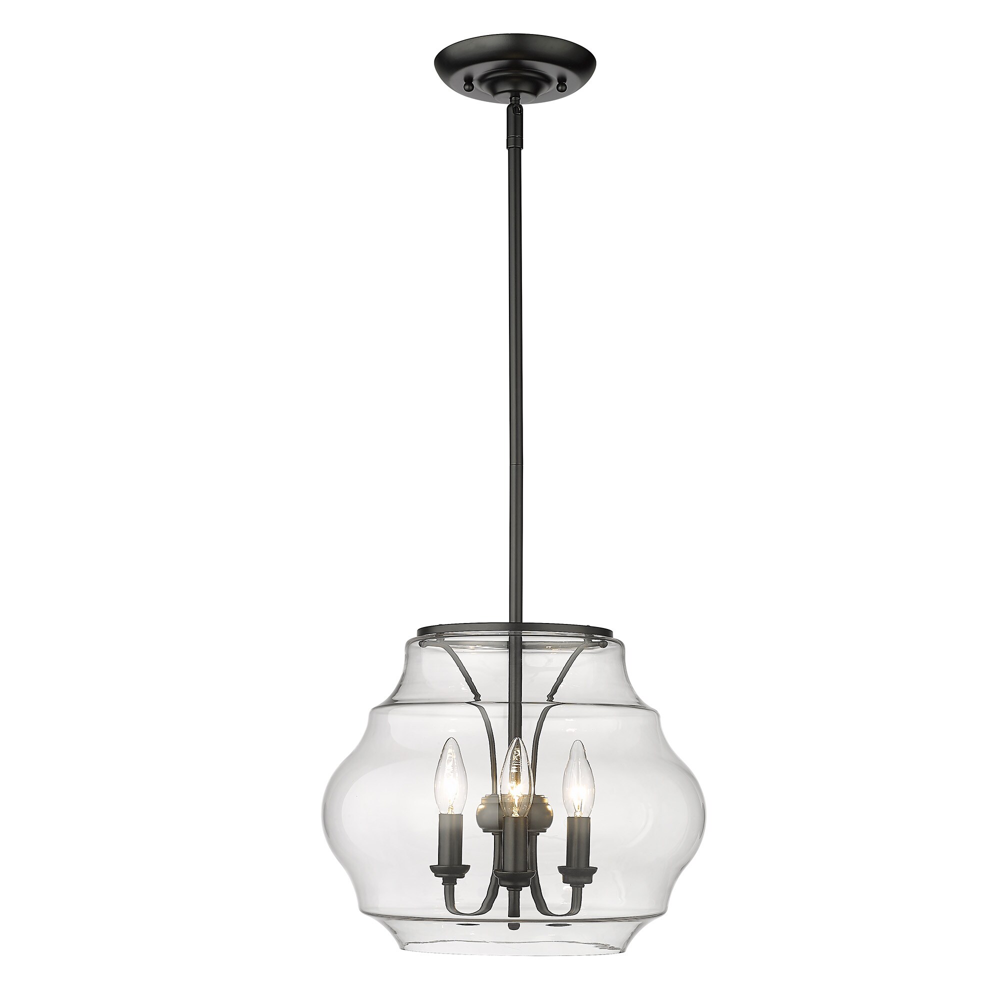 Golden Lighting 1087-3P BLK-CLR Pendant-Lights - View #2