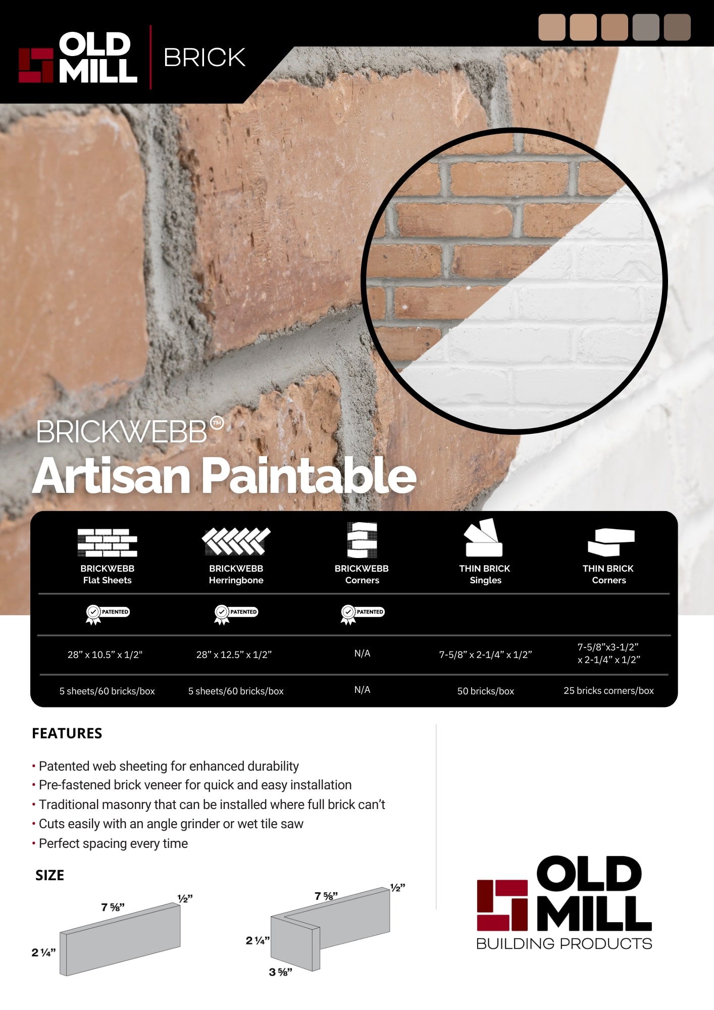Old Mill Thin Brick Systems BWH-370045CS Brick-Veneer - View #8