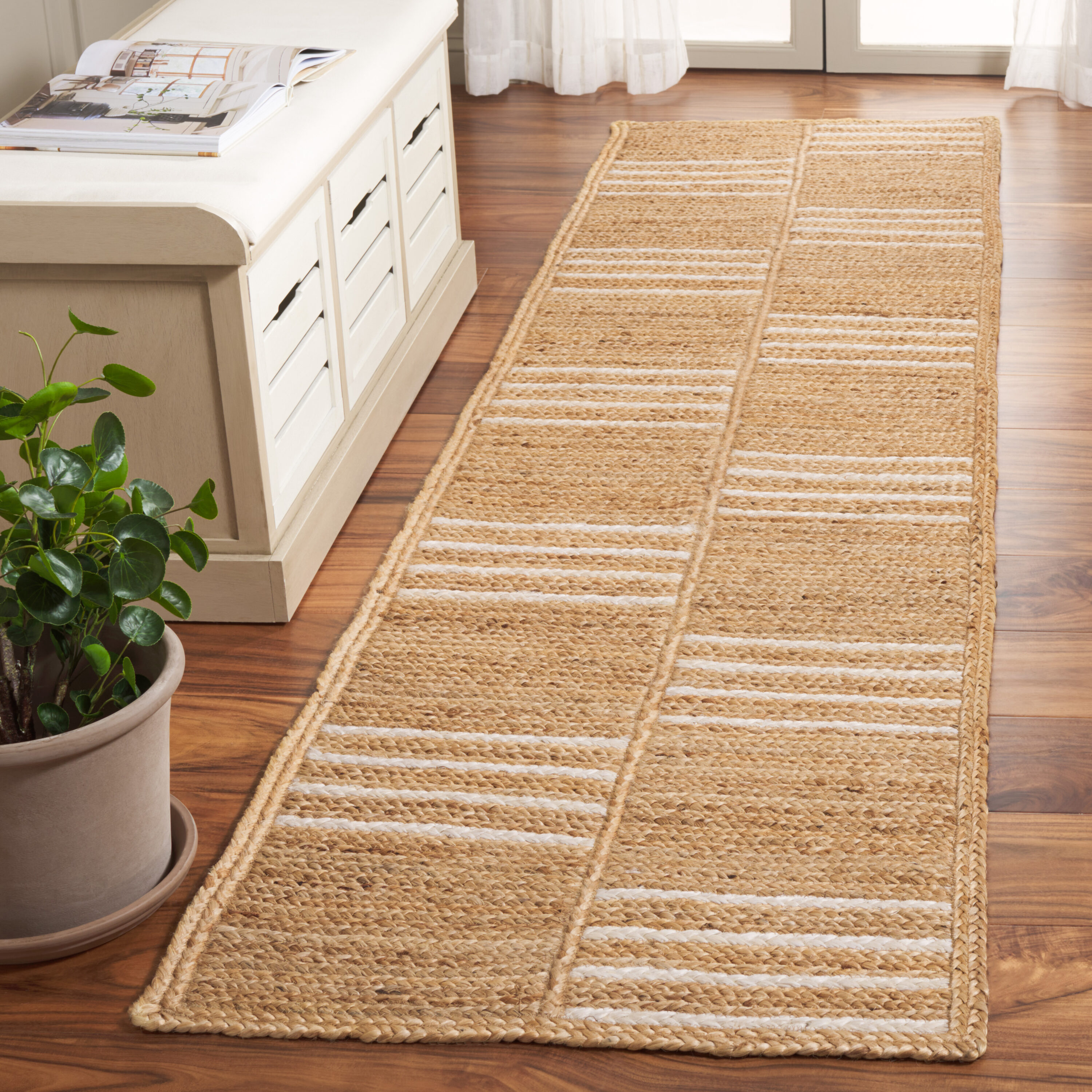  Natural Fiber 891 Natural/Ivory Contemporary 2ft-3in x 9ft Runner Rug