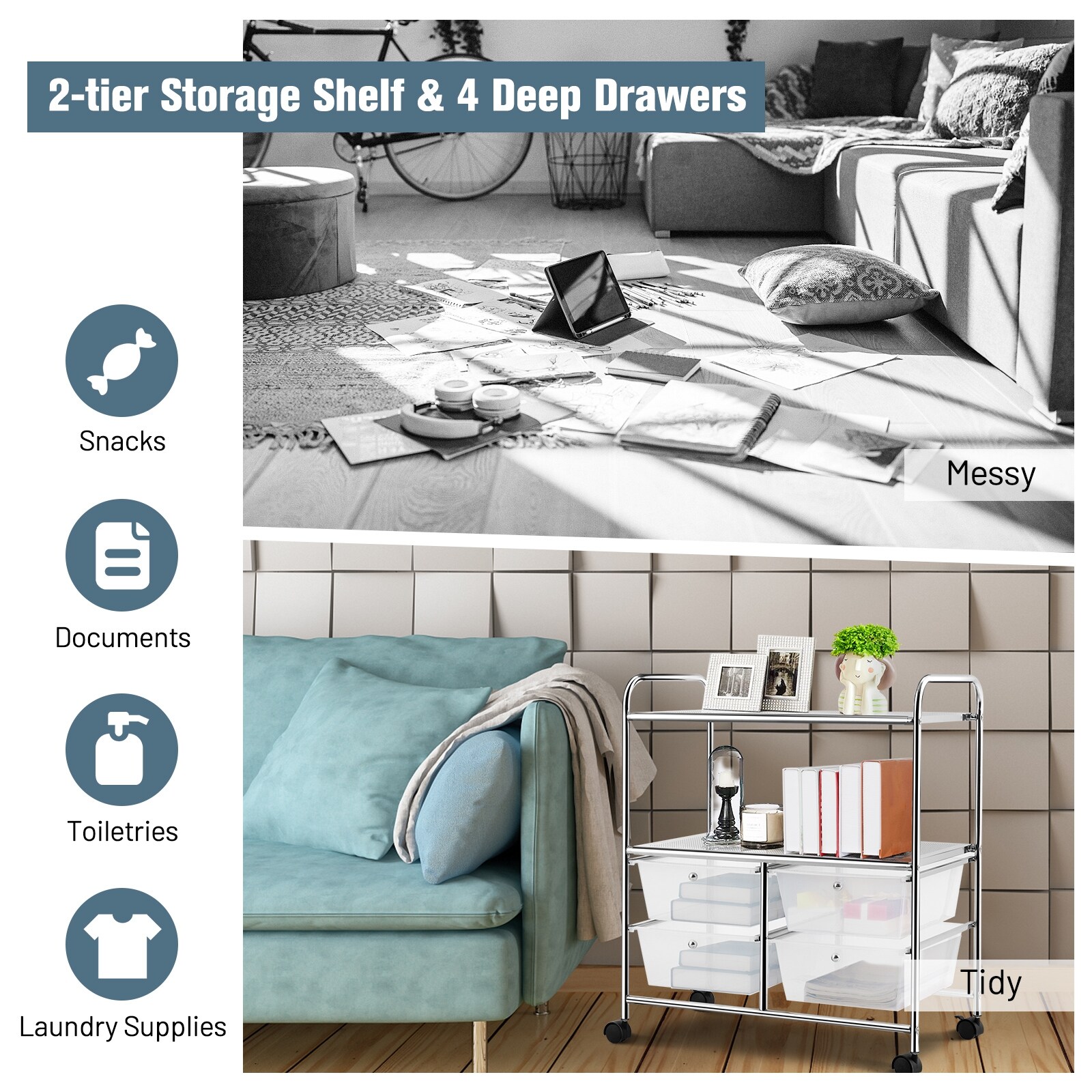 Slickblue D-CO-LC07045WH Office-Carts - View #8