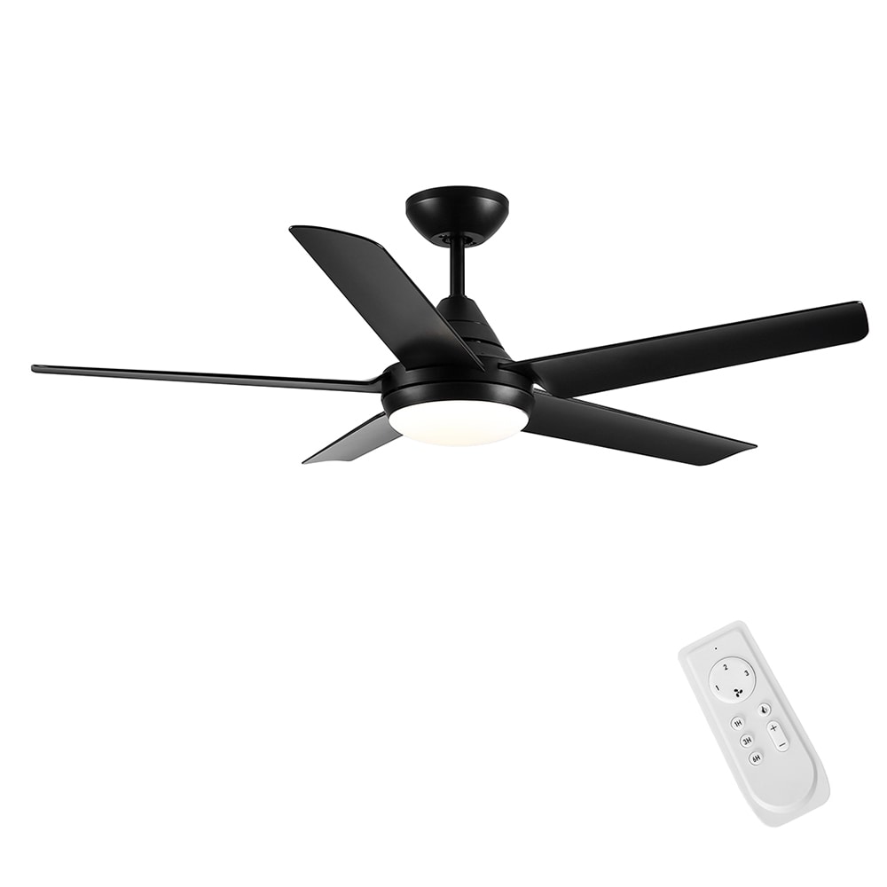 Sunrinx CF-13-DS YUHAO 48-in Color-Changing Integrated LED Black with Black Blades Ceiling Fan With Light - Remote Included ( 5 -Blade )