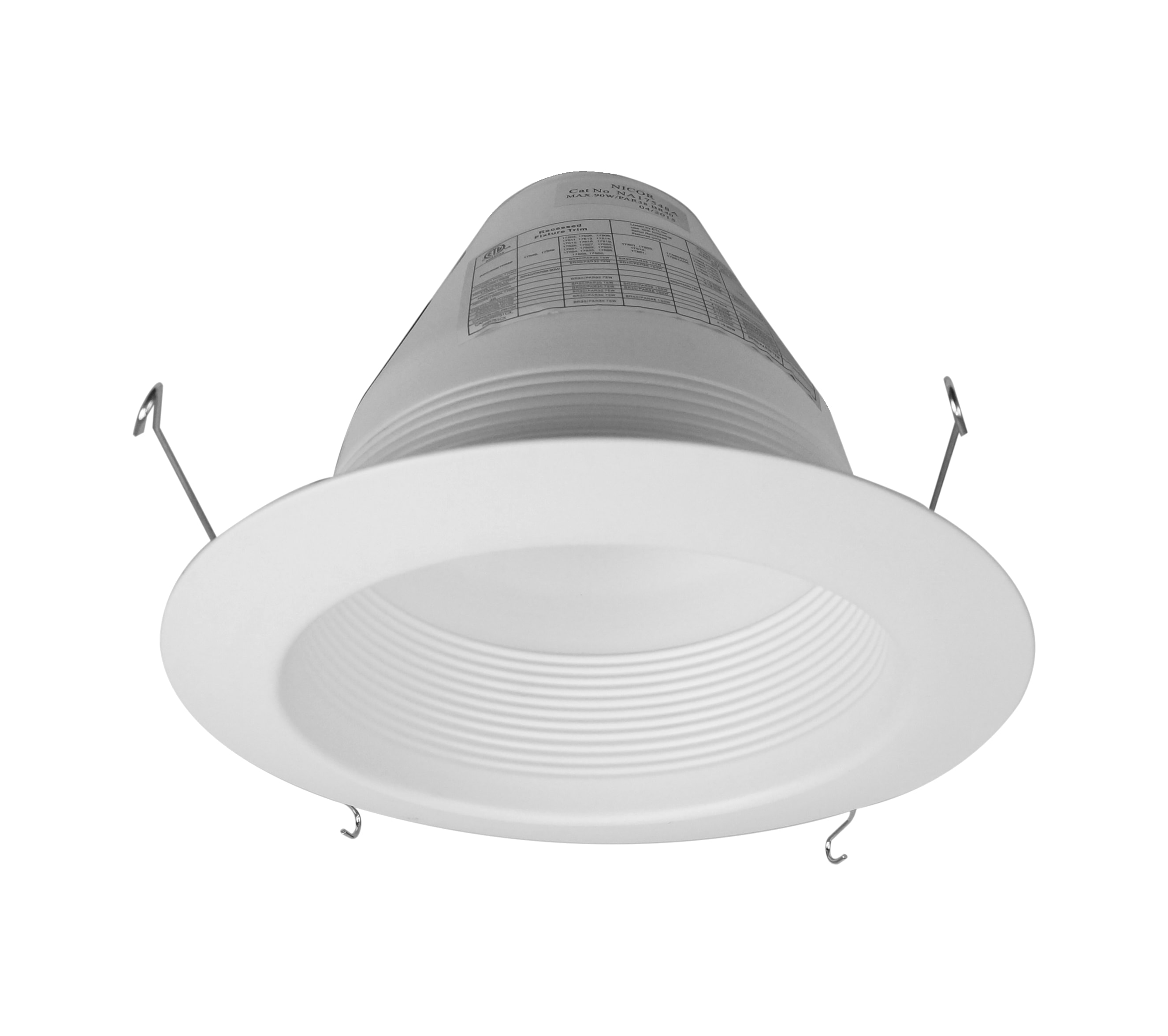 White 6-Inch Airtight Aluminum Recessed Cone Baffle Trim