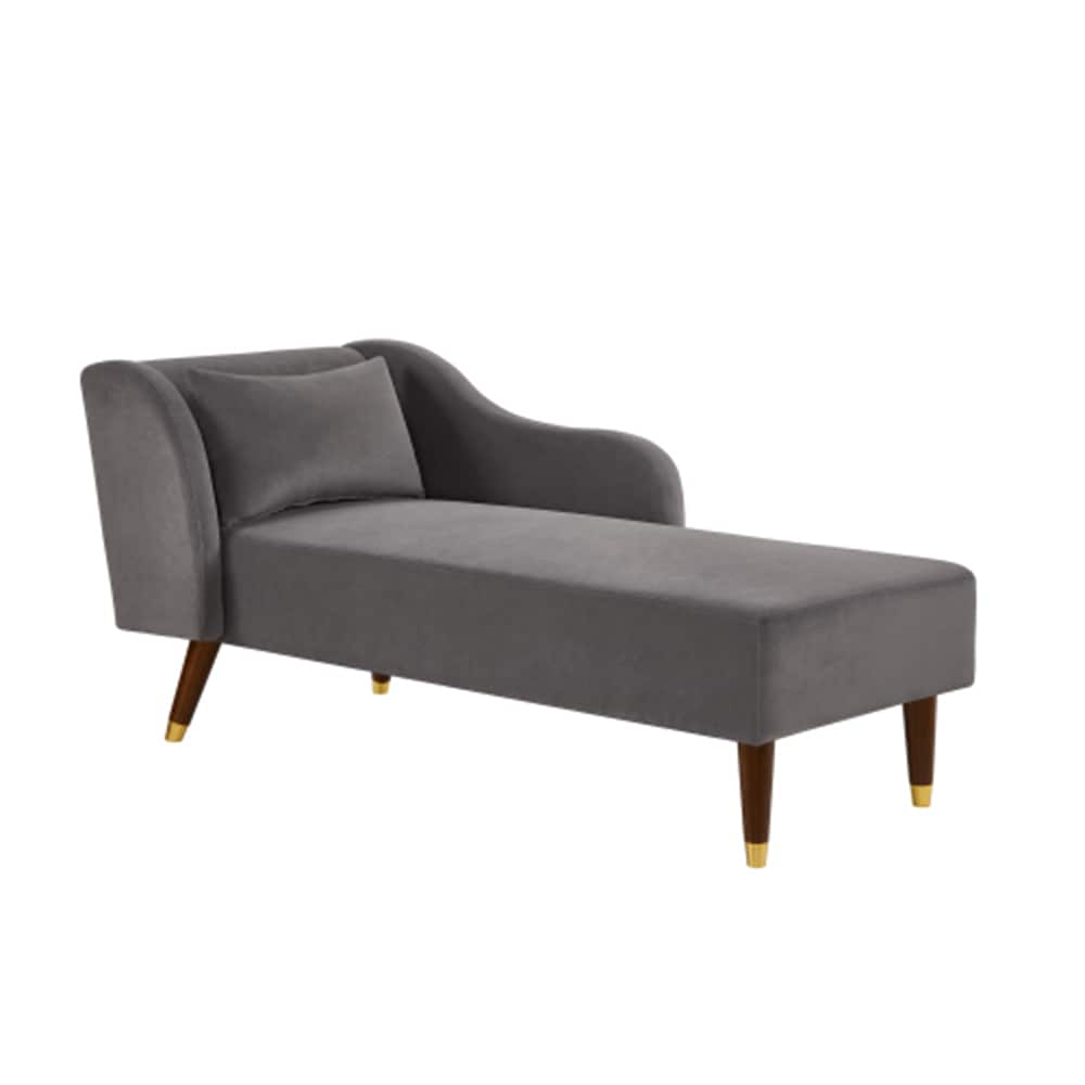 LIVIZA GGJD010GY Casual Gray Velvet Chaise Lounge