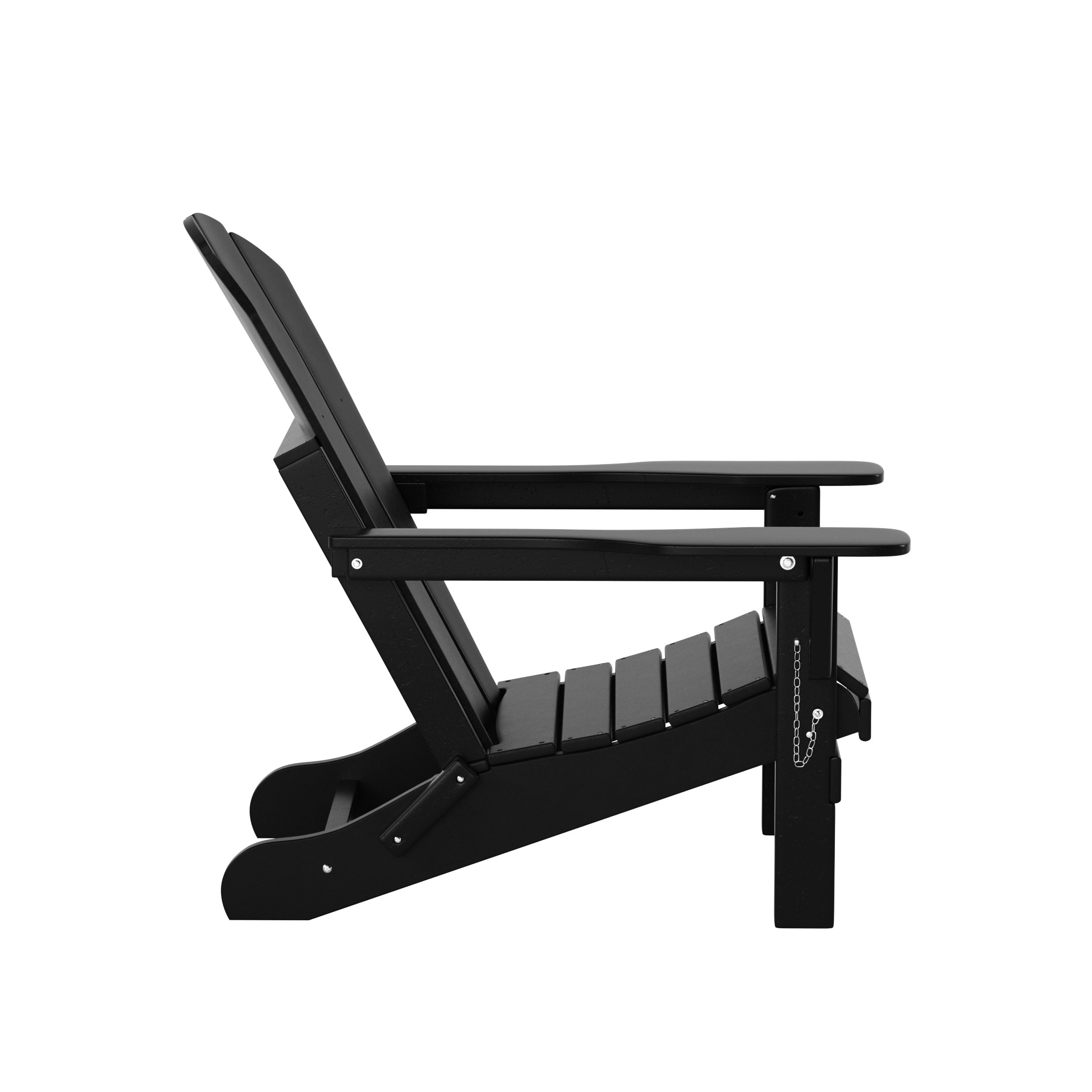 Sleek Black Polyethylene Folding Adirondack Chair Set