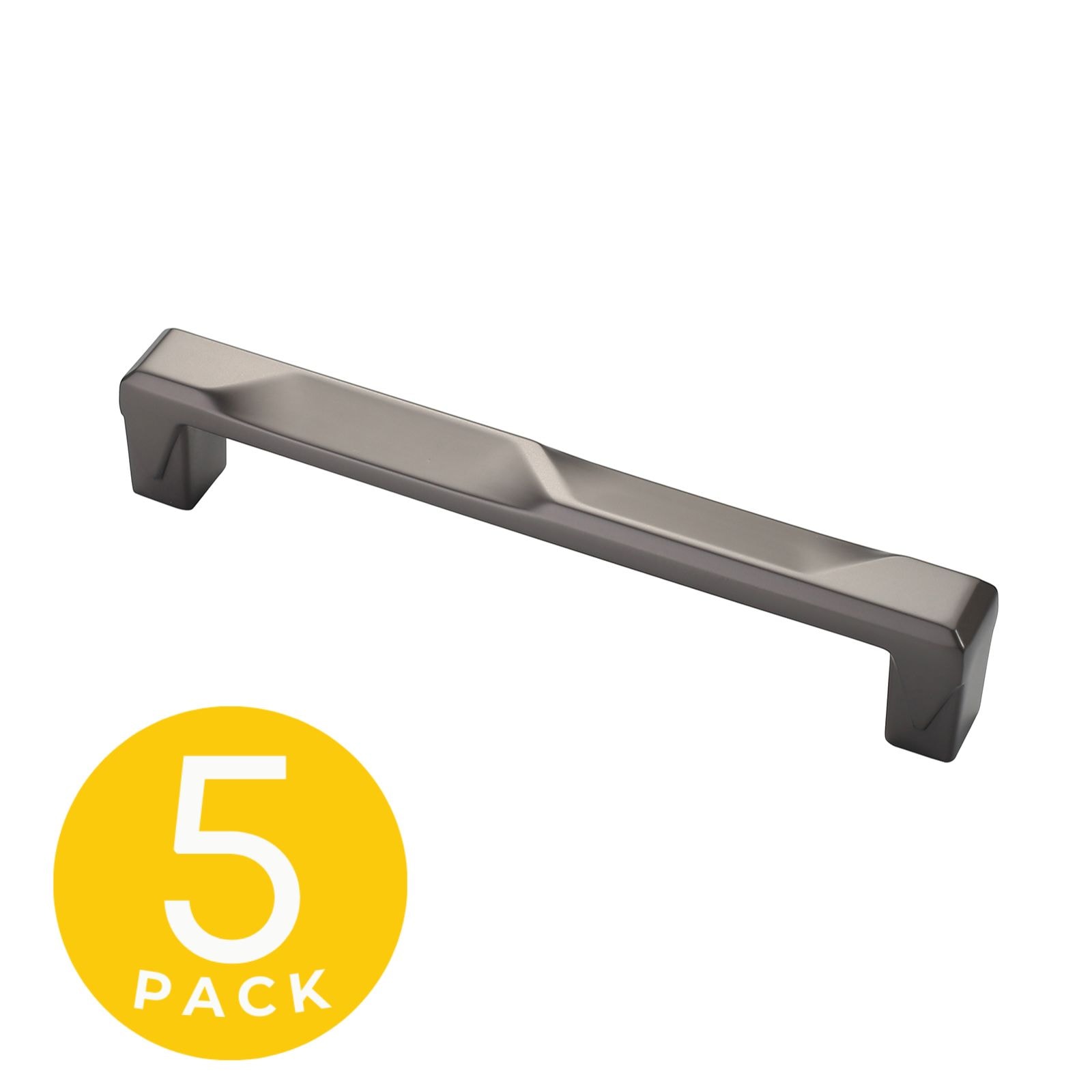 Sapphire SP-3771-128-GM-5 Geiger 5-in , 128mm Center to Center Matte Grey Rectangular Bar 5 -Pack