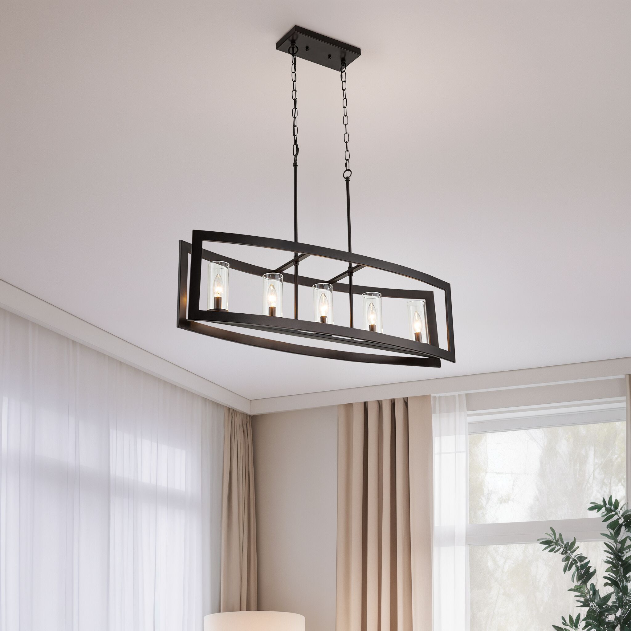Rennnsan Daphne 5-Light Oil-Rubbed Bronze Farmhouse Cage