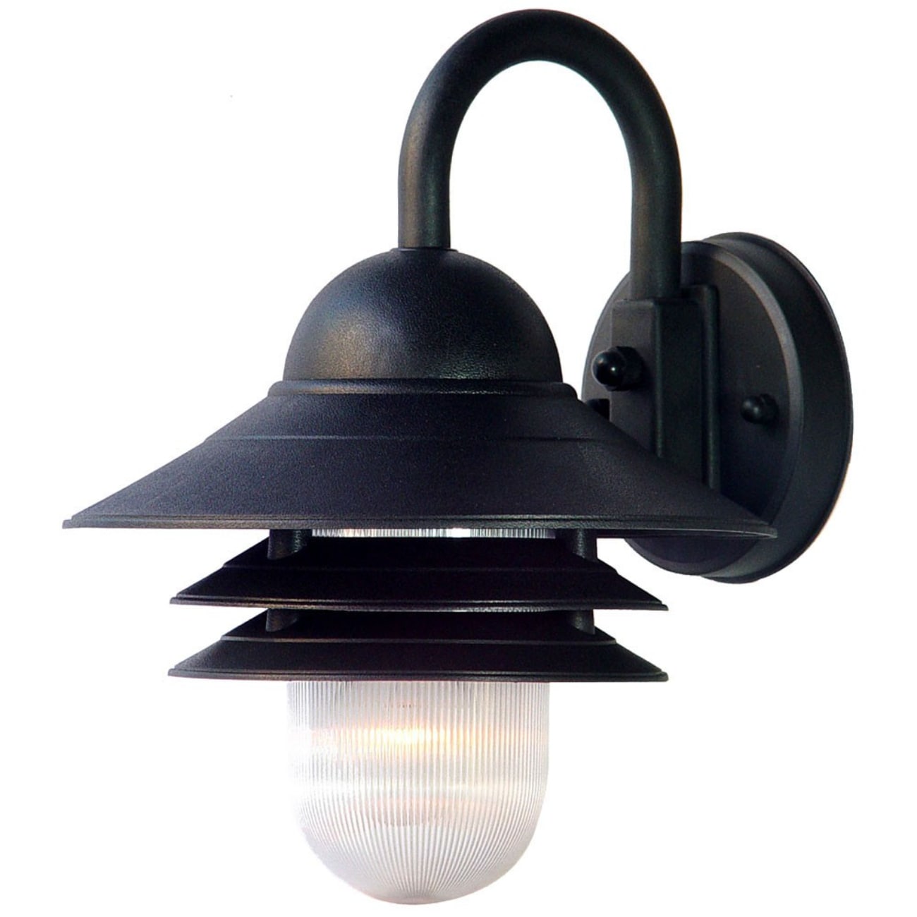HomeRoots 4000398634 1 -Light 13-in H Black Hardwired Outdoor Wall Light