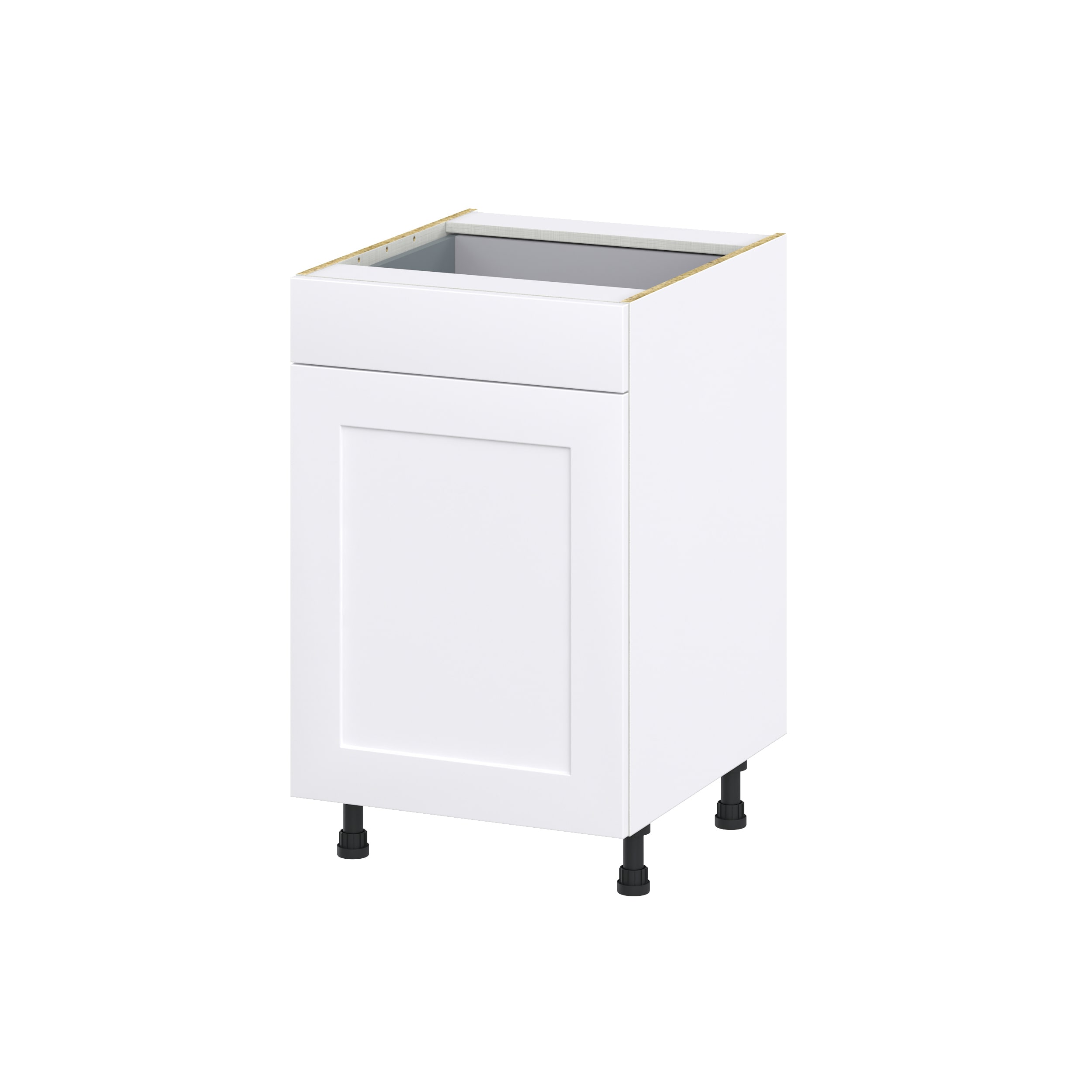 Hugo&Borg DSB21(L/R)-JO Jolie 21-in W x 34.5-in H x 24-in D Warm White Base Fully assembled Cabinet (Recessed Panel Shaker)