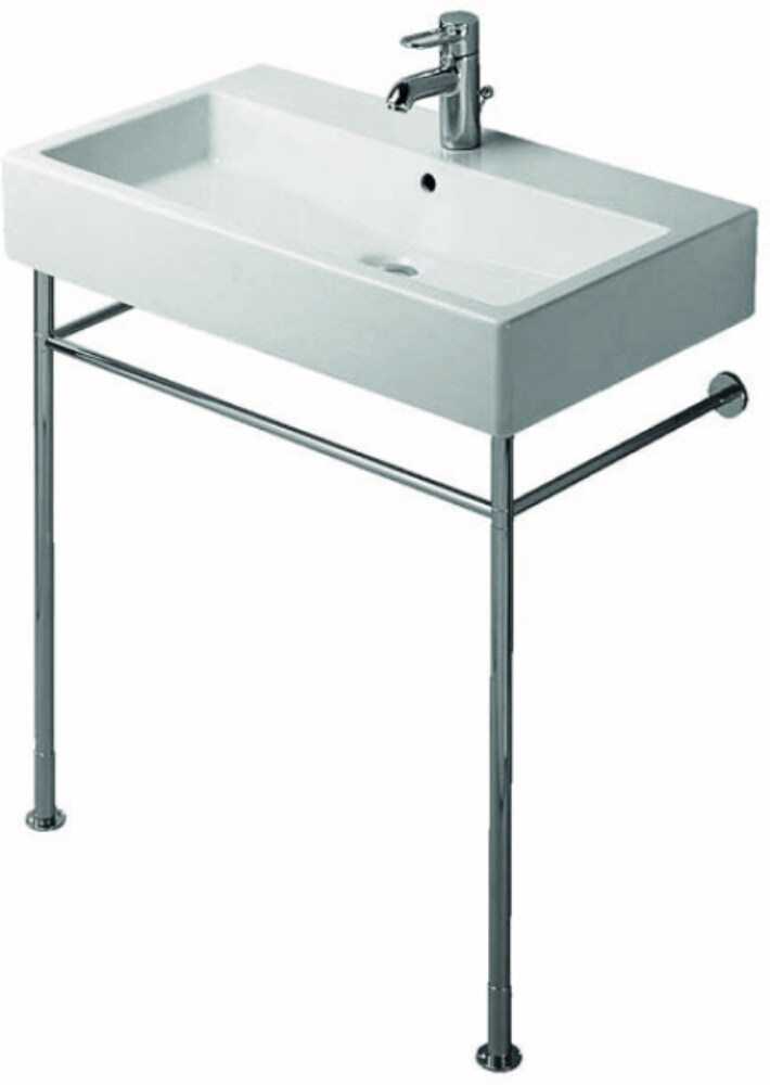 Duravit Vero 30.75-in H Chrome Stainless Steel Wall-mount Console Sink Base (16.75-in x 28.625-in) in the Console Sinks department at