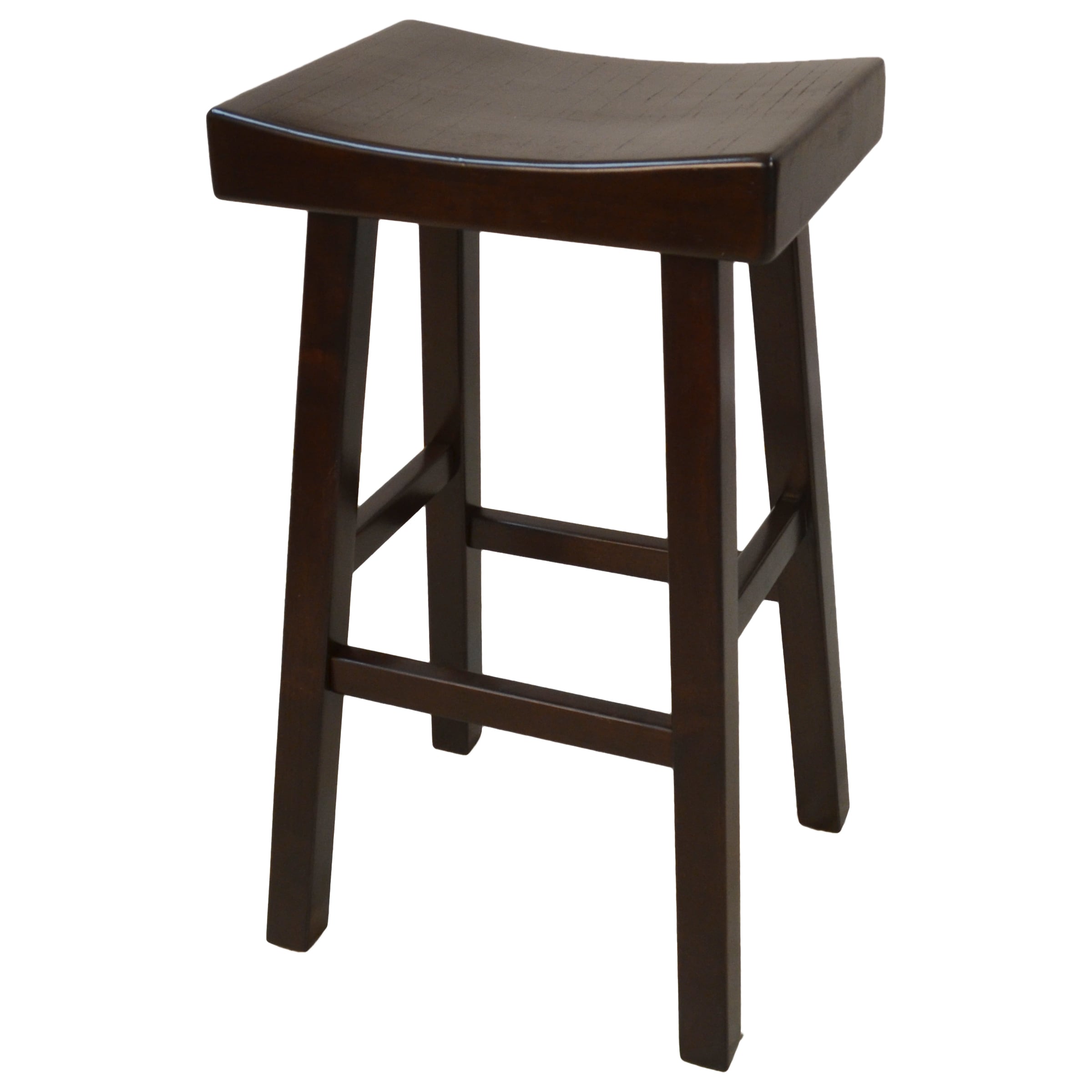 Colburn 33.5'' Espresso Solid Rubberwood Saddle Bar Stool