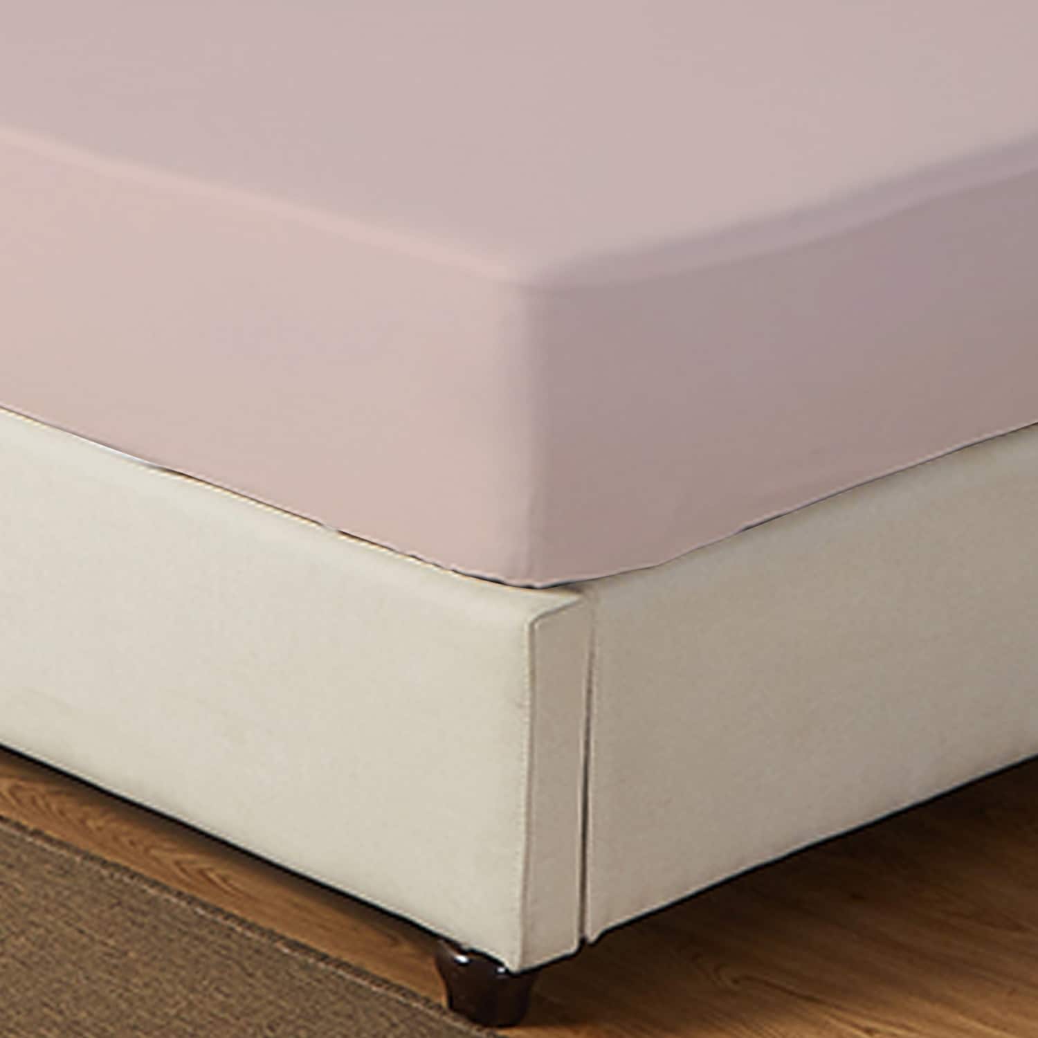 Blush King Size Cotton Percale Fitted Sheet Set