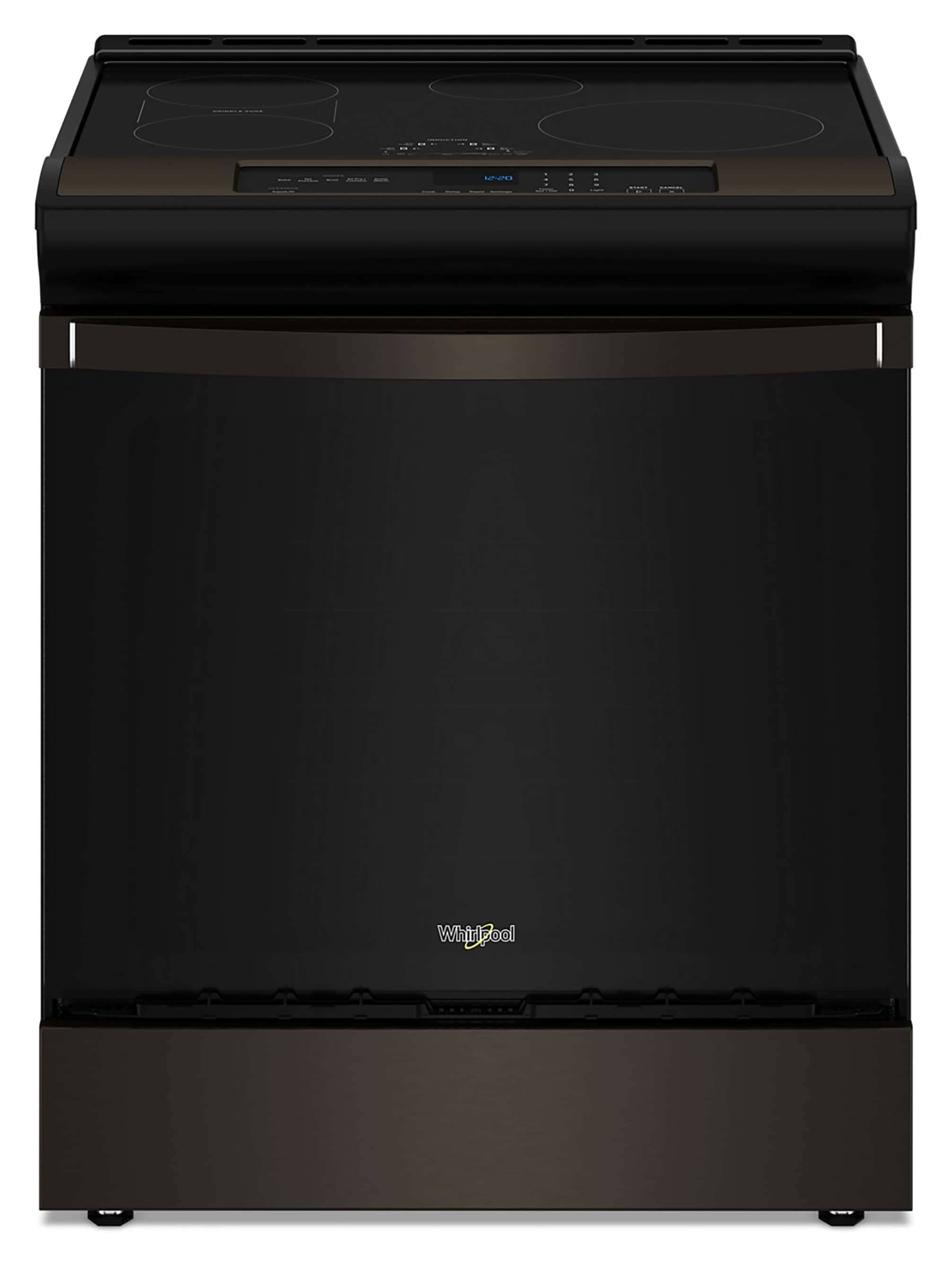 Whirlpool WSIS5030RV 30-in 4 Burners 6.4-cu ft Air Fry Convection Oven Slide-in Single Induction Range (Black W/Stainless)
