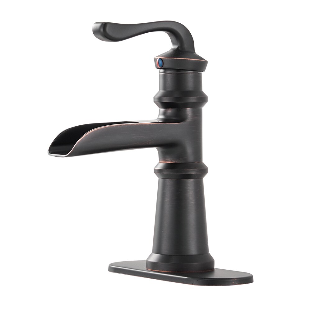 Sink Faucet Oil Rubbed Bronze Bathroom Single Hole Two Handle Mixer Taps 