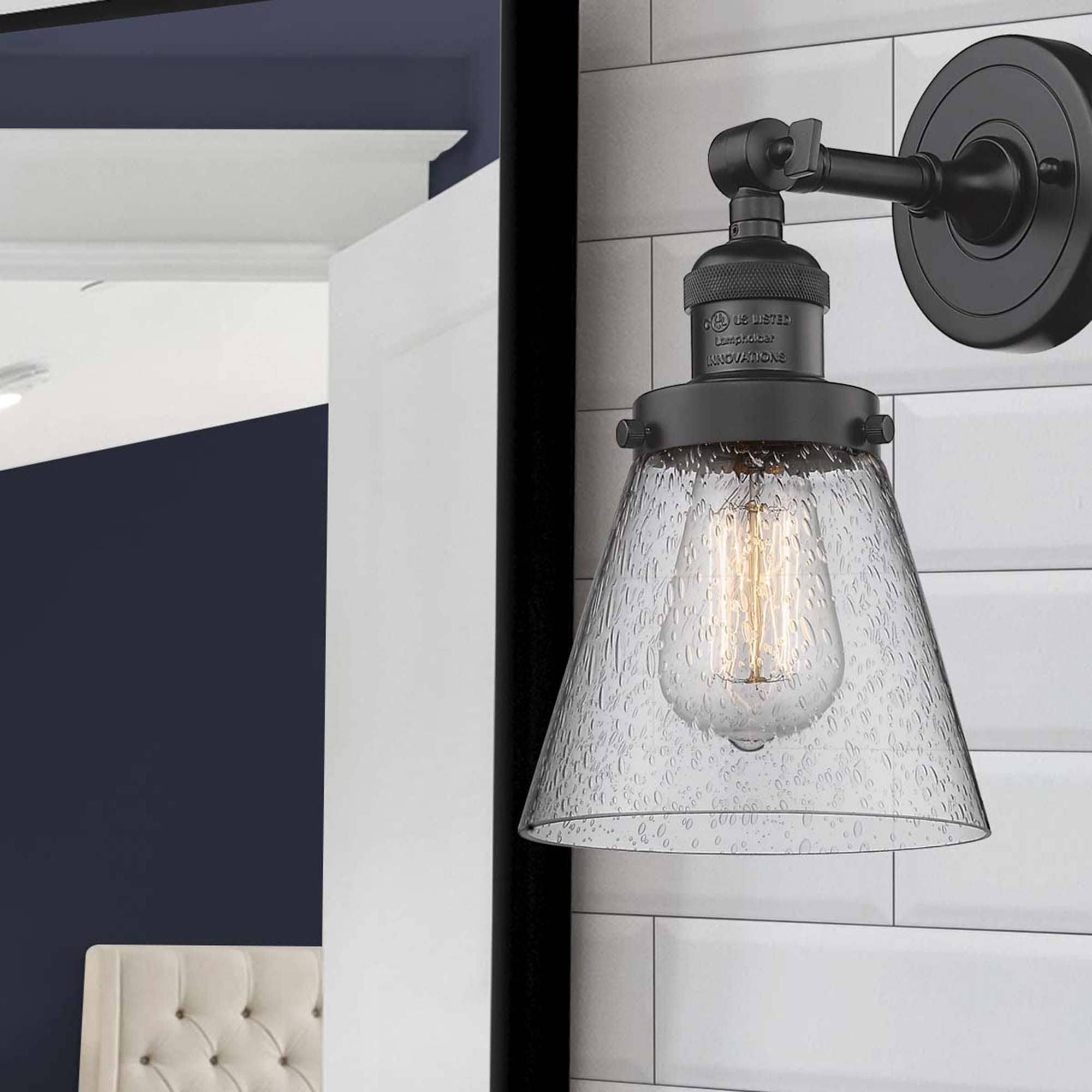 Innovations Lighting 203-OB-G64 Cone 6.25-in W 1 -Light Oil-rubbed Bronze Industrial Wall Sconce
