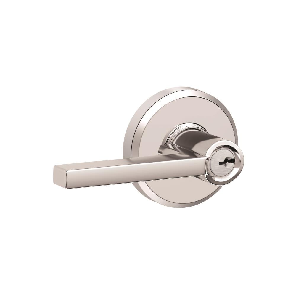 Schlage F51ALAT625GSN F Series Bright Chrome Interior/Exterior Keyed Entry Door Handle