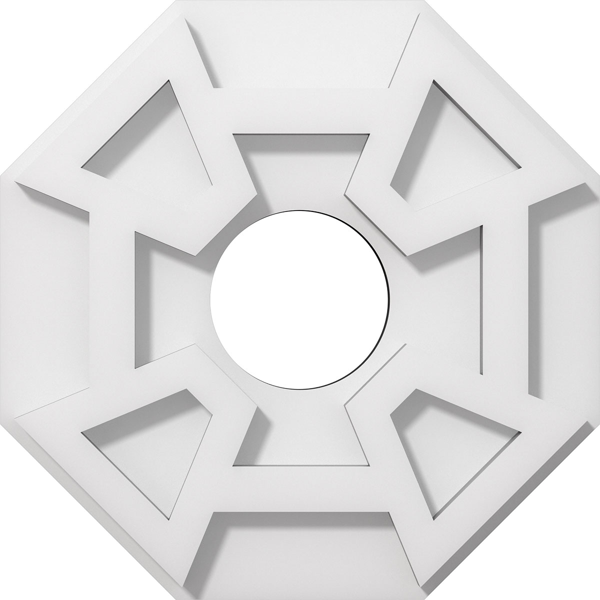 Ekena Millwork CMP10LG-03000 Logan 10-in W x 10-in L Contemporary White PVC Whole Ceiling Medallion