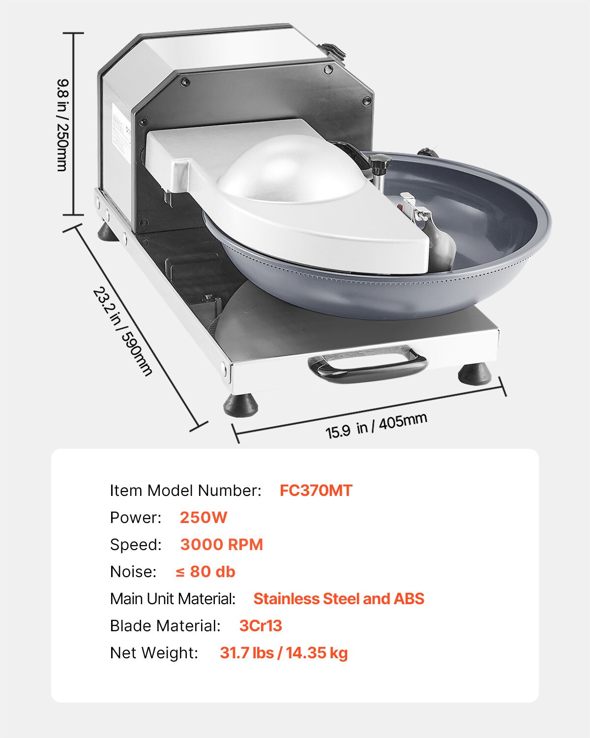 VEVOR SCSNQSJ250WQ06317V1 Food-Slicers - View #7
