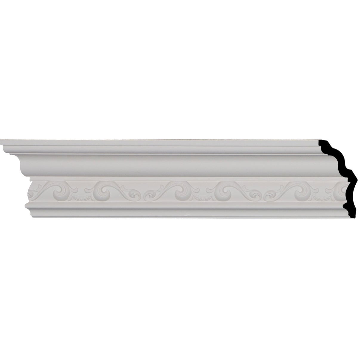 Ekena Millwork 686512 Caputo 3-7/8-in x 7-ft 10-1/2-in Primed Urethane 686512 Crown Moulding 12 -Pack
