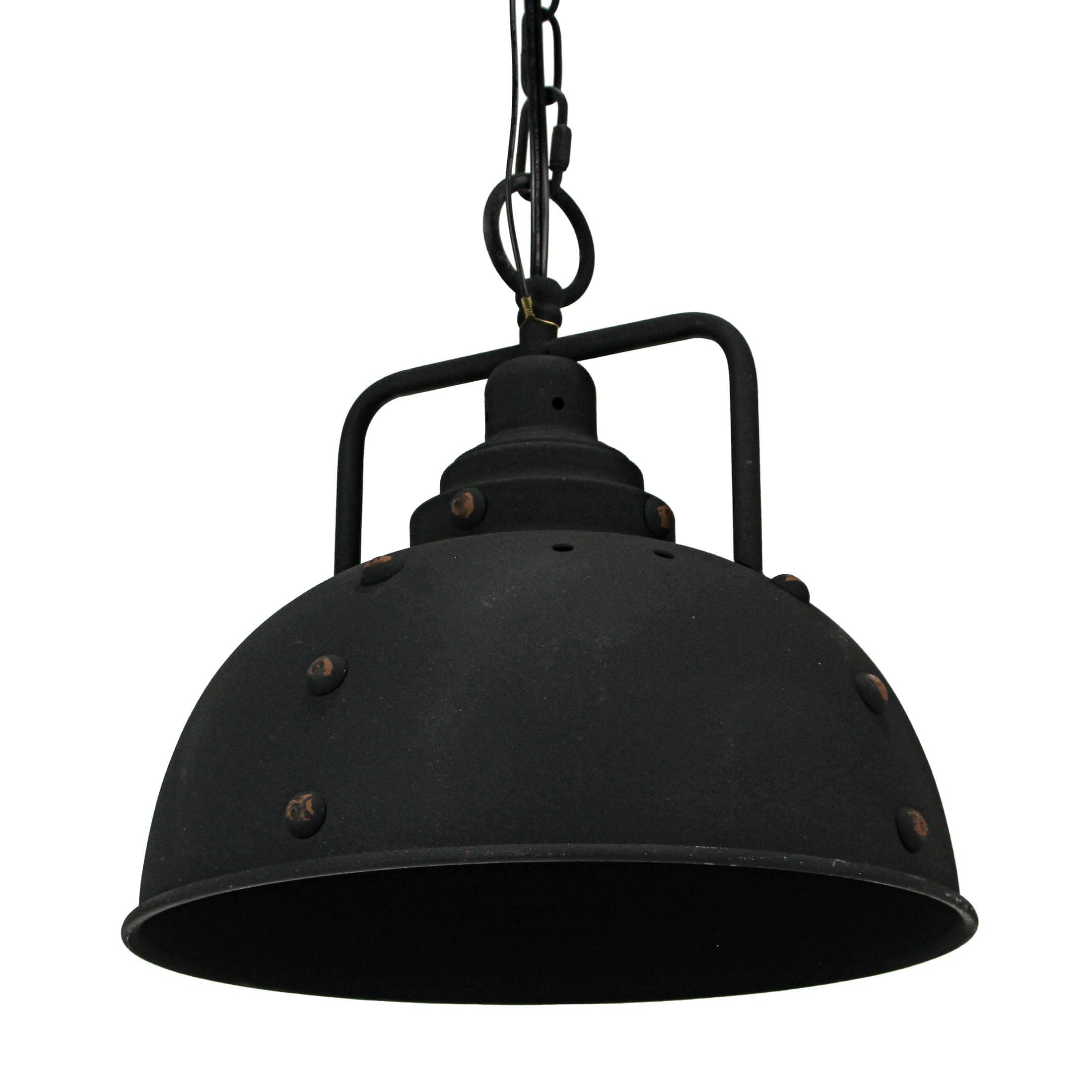 Zeckos ZKO-99343BLK Black Farmhouse Hardwired Pendant Light Fixture with Vintage Industrial Design- 11-Inch Diameter- Perfect for Indoor Dining Room and Kitchen Illumination