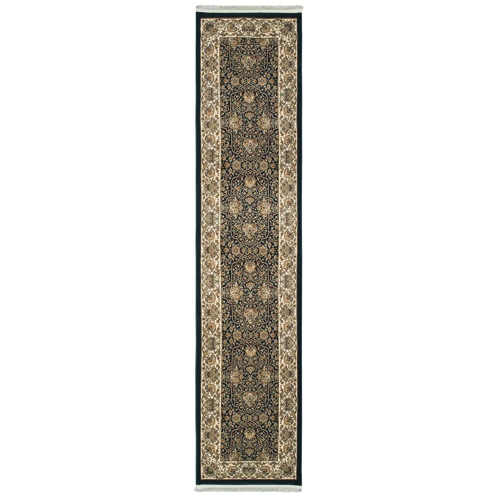 Archer Lane 133MST1B3L Lorne 2 x 10 (ft) Polypropylene Navy Rectangular Indoor Medallion Oriental Runner rug