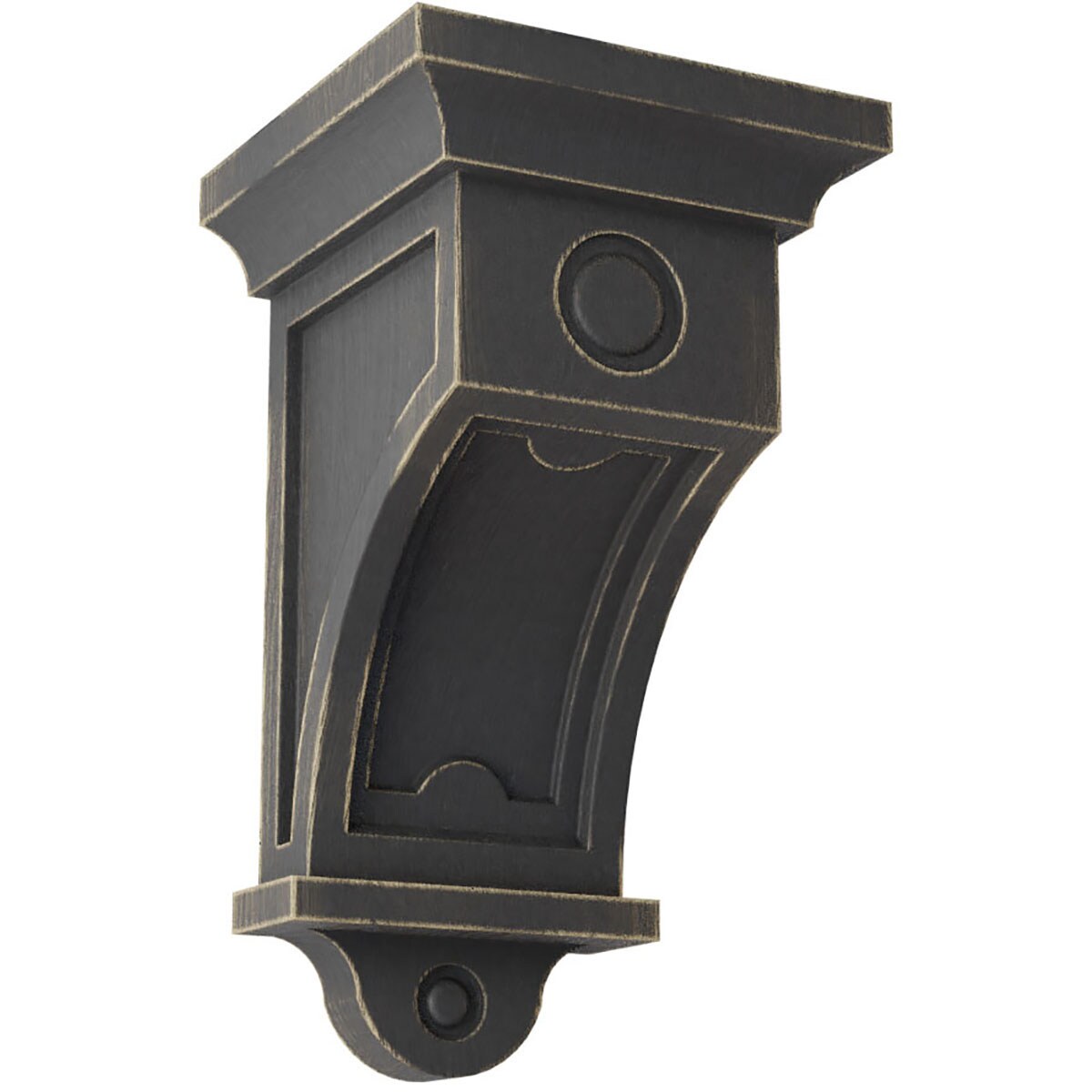 Ekena Millwork CORWD05X05X09ARBL 5-in x 5-in x 9-in Vintage Decor Finished Rubberwood Black Wood Paintable/Stainable Corbel