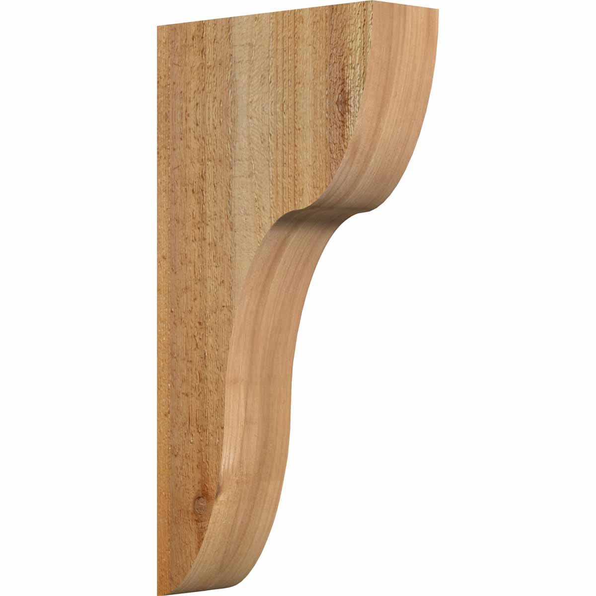 Ekena Millwork COR04X12X24CAR00RWR 4-in x 12-in x 24-in Carmel Unfinished Western red cedar Wood Paintable/Stainable Corbel
