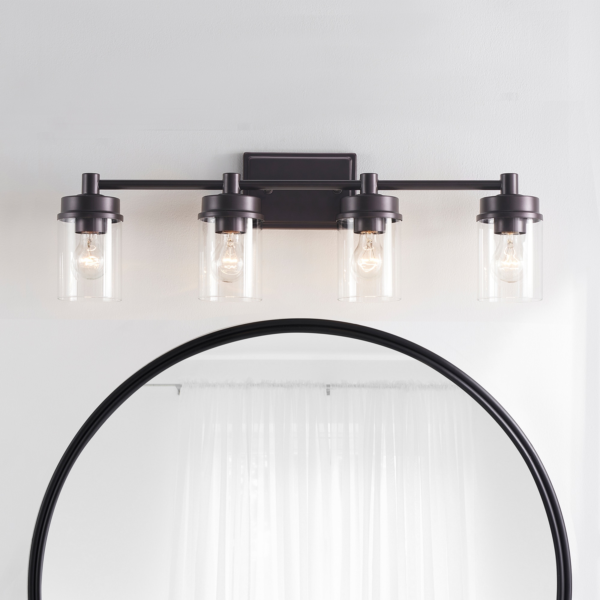 KAWOTI 21235 Clayton 29.75-in 4 -Light Matte Bronze Traditional Vanity light