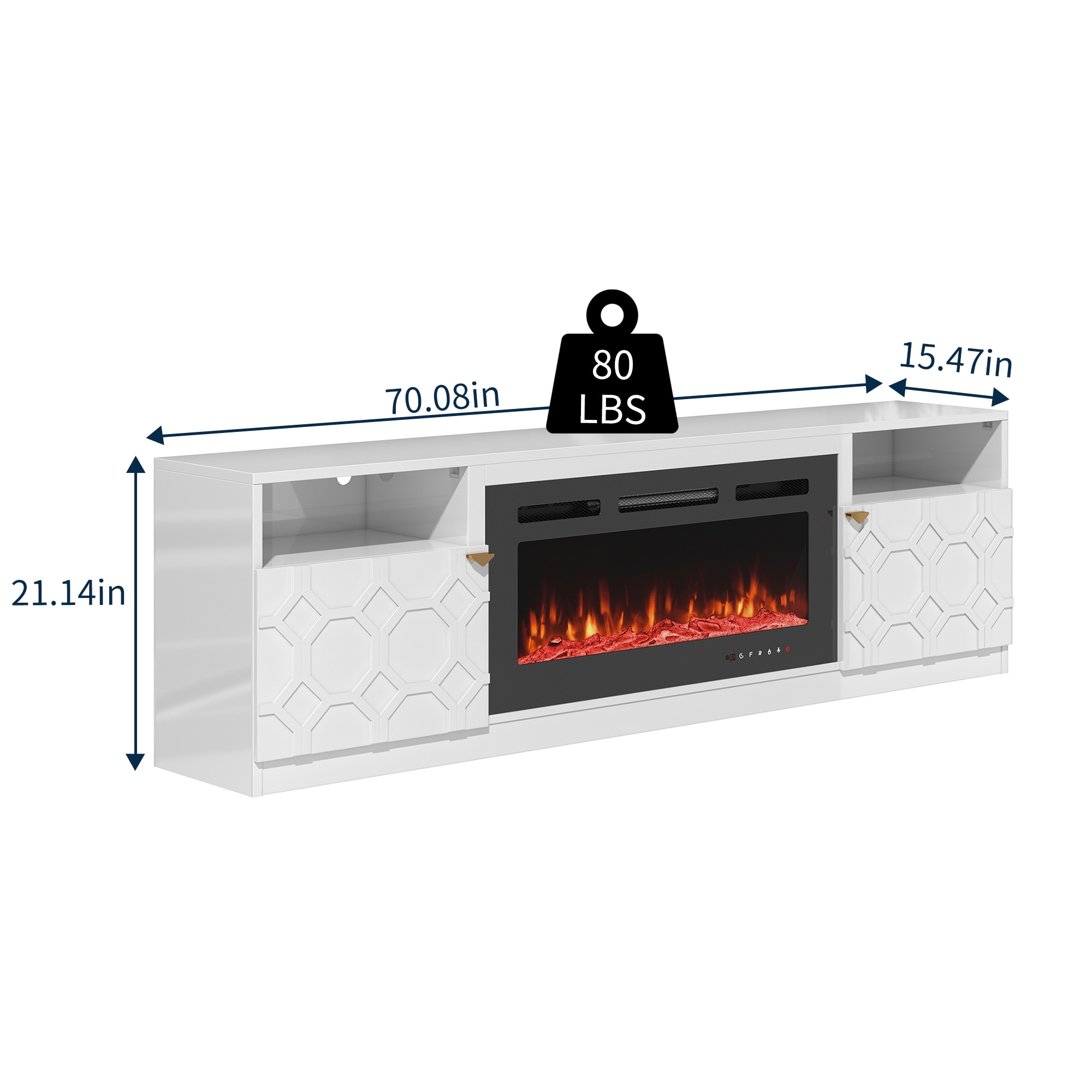 Clihome CL-JHTVB36-WH Electric-Fireplaces - View #8