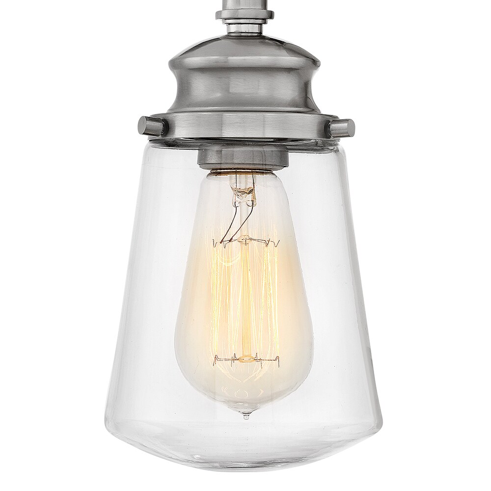Fritz Outdoor Brushed Nickel Dimmable Wall Sconce with Clear Glass