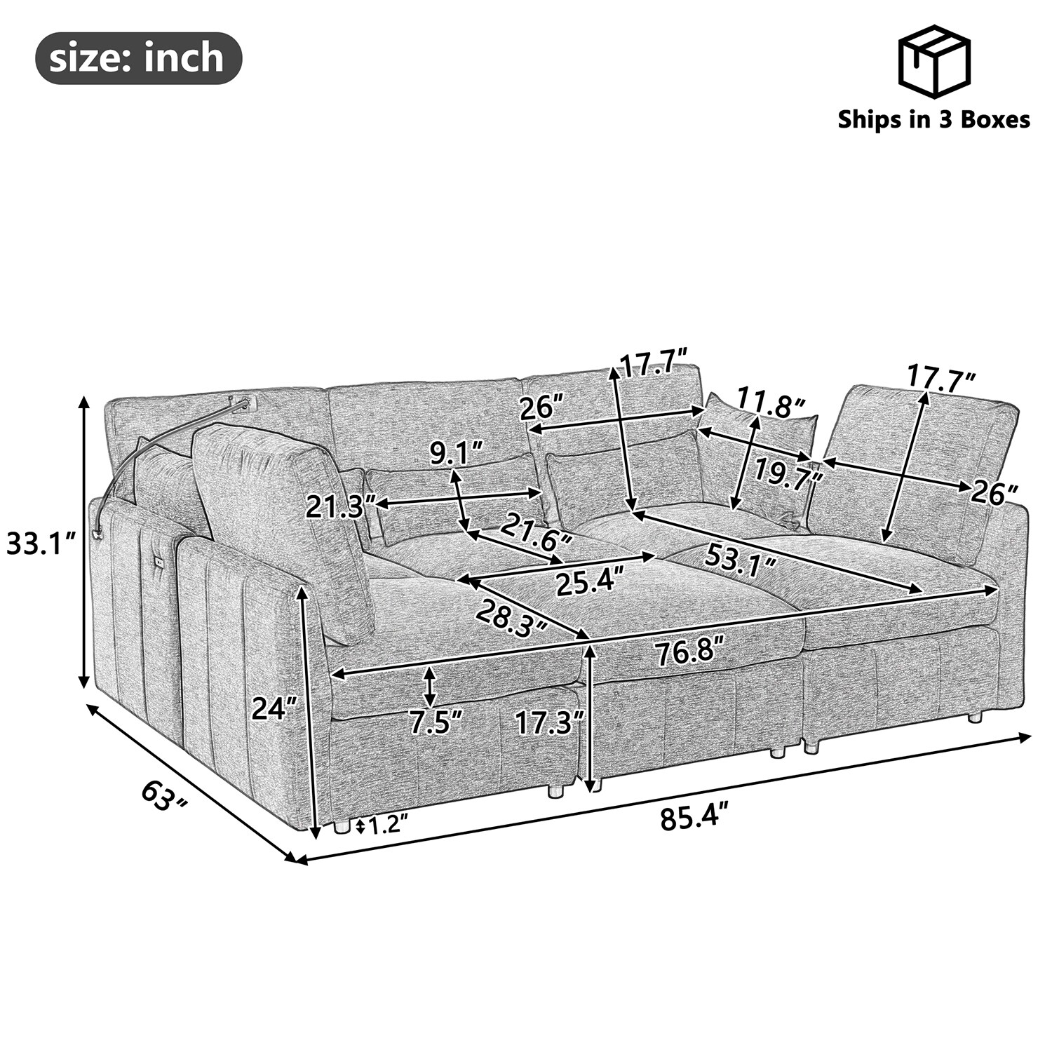 GZMR GZ-GN3015C Sofas-Loveseats - View #5