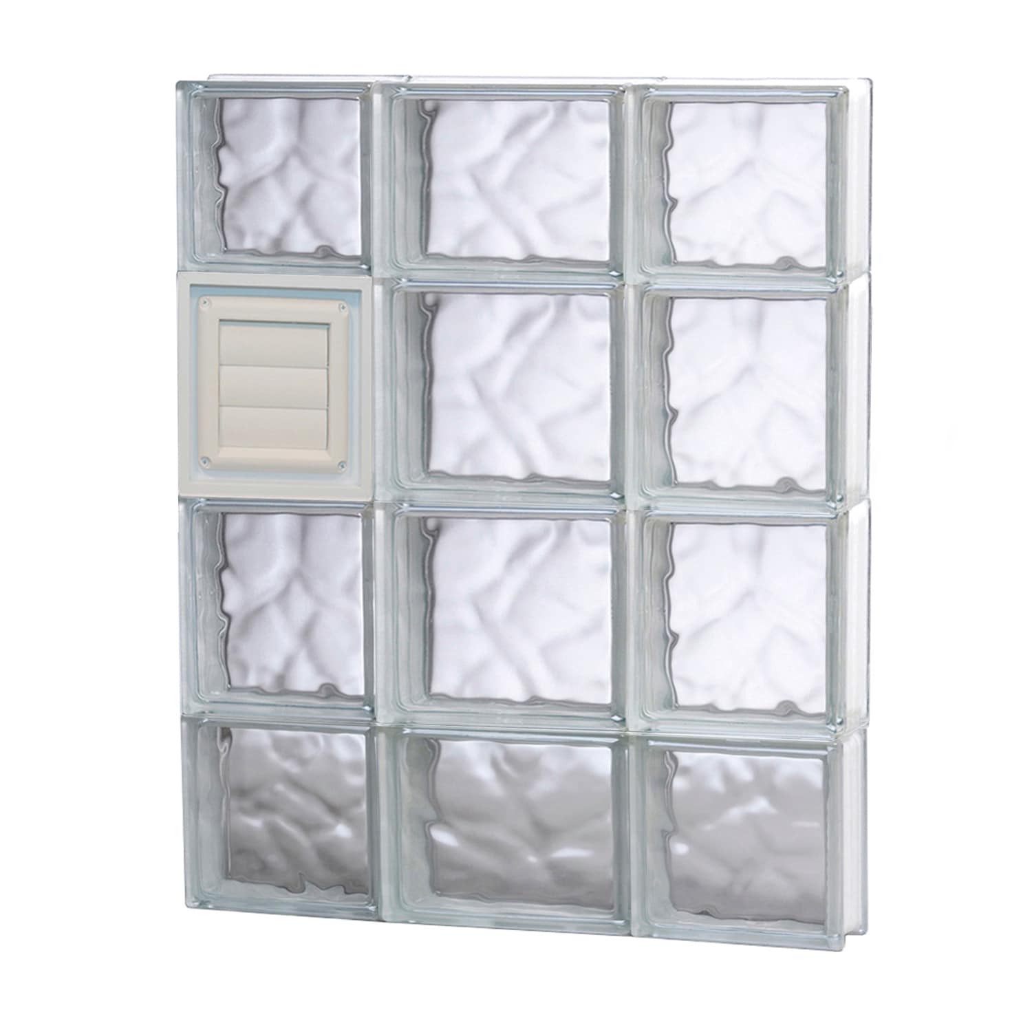 REDI2SET D2028DC Wavy Glass 19-1/4-in x 27-in Frameless Replacement Dryer vent Glass Block Window