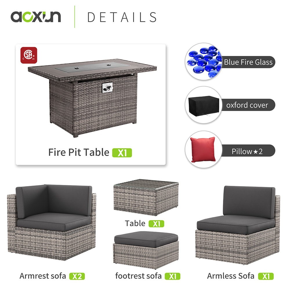 AOXUN G12034GRAB+G25005GR Patio-Conversation-Sets - View #9