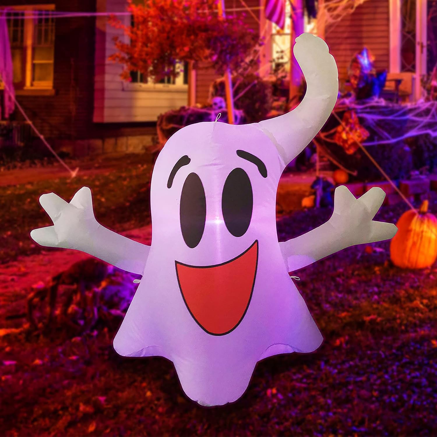 GOOSH 4-ft Lighted Ghost Inflatable in the Outdoor Halloween ...