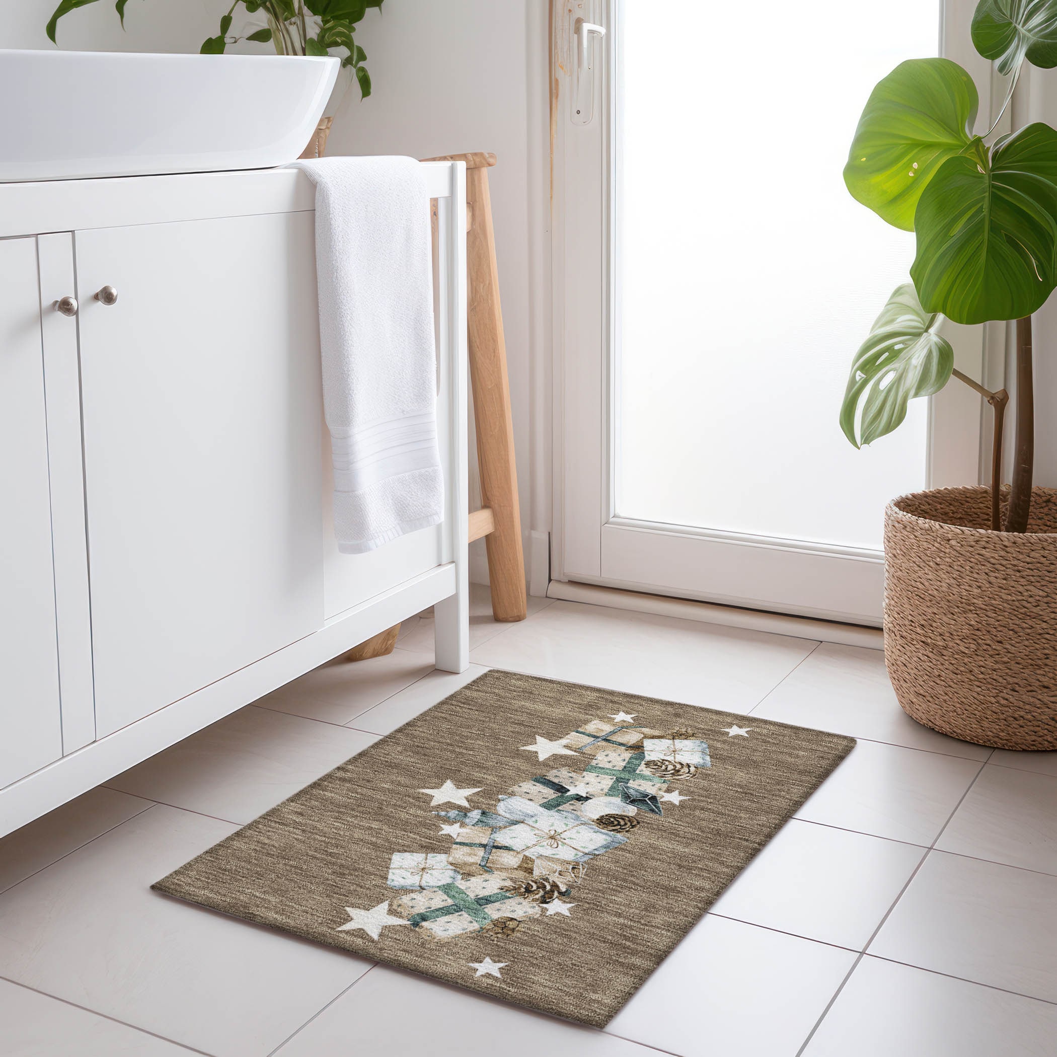 Addison Rugs ACN1825BR20X30 Chantille ACN1825BR 1 x 2 (ft) Loomed Polyester Brown Rectangular Indoor/Outdoor Machine washable Area rug
