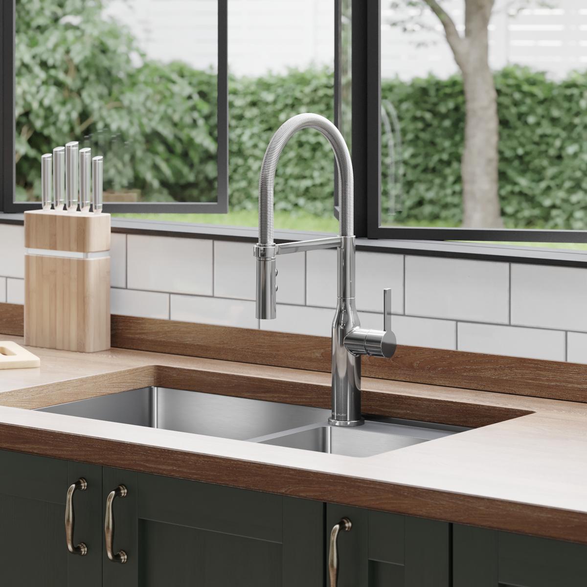 Elkay LKAV1061CR Avado Chrome Single Handle Deck-mount Pre-rinse Kitchen Faucet with Sprayer