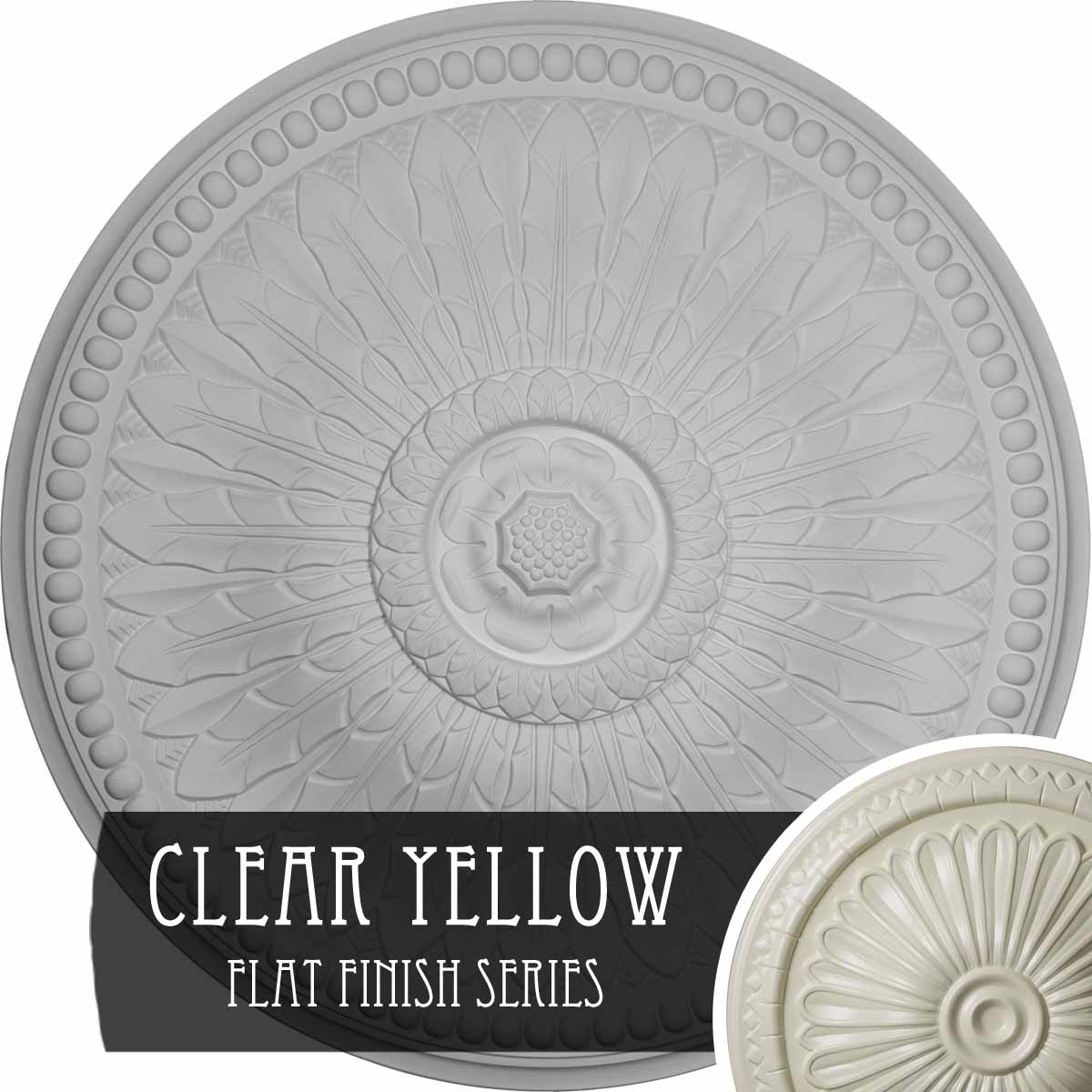 Ekena Millwork CM42SPCYF Springtime 42.5-in W x 42.5-in L Painted Clear Yellow Polyurethane Whole Ceiling Medallion