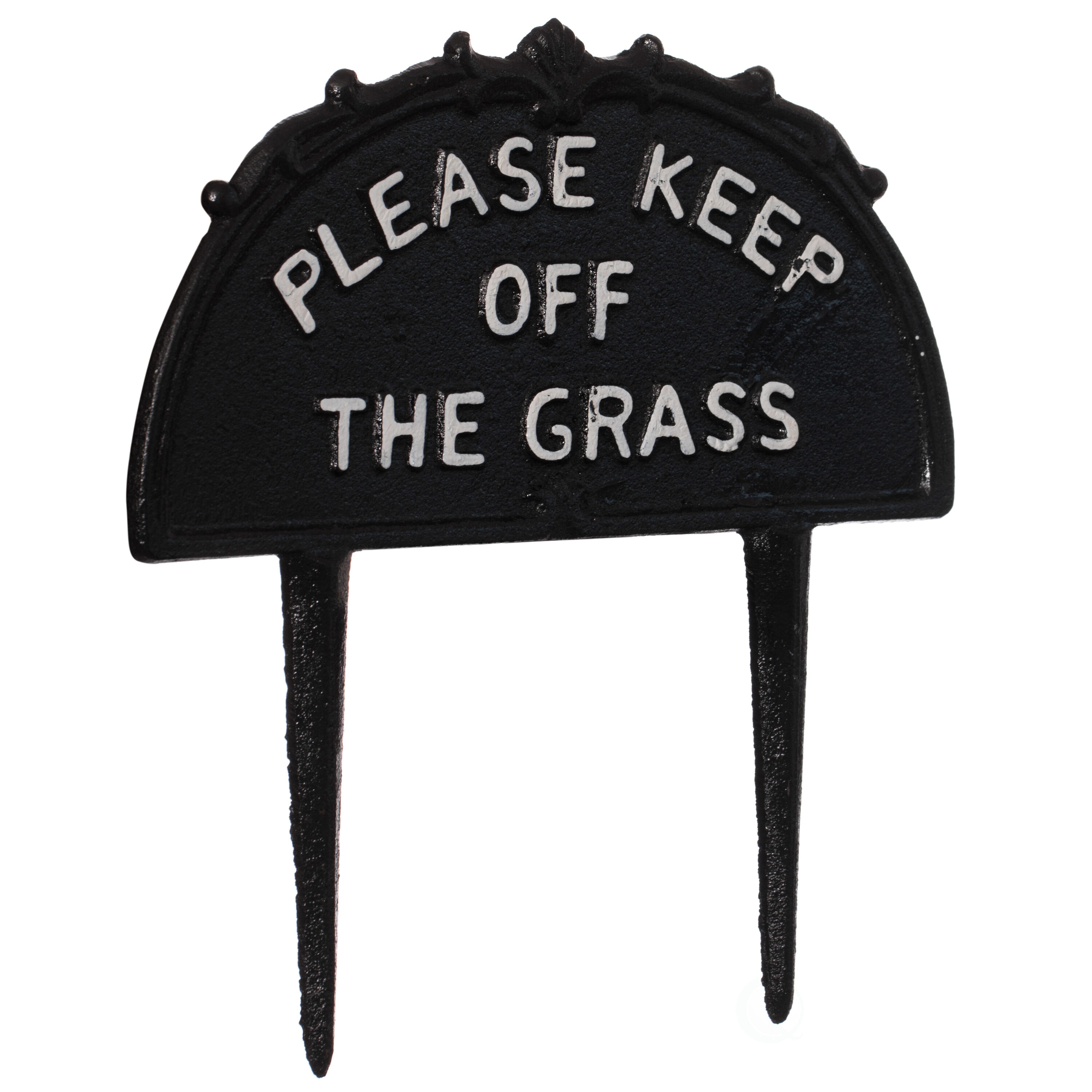 Black Decorative Cast Iron Please Keep Off Grass Yard Sign