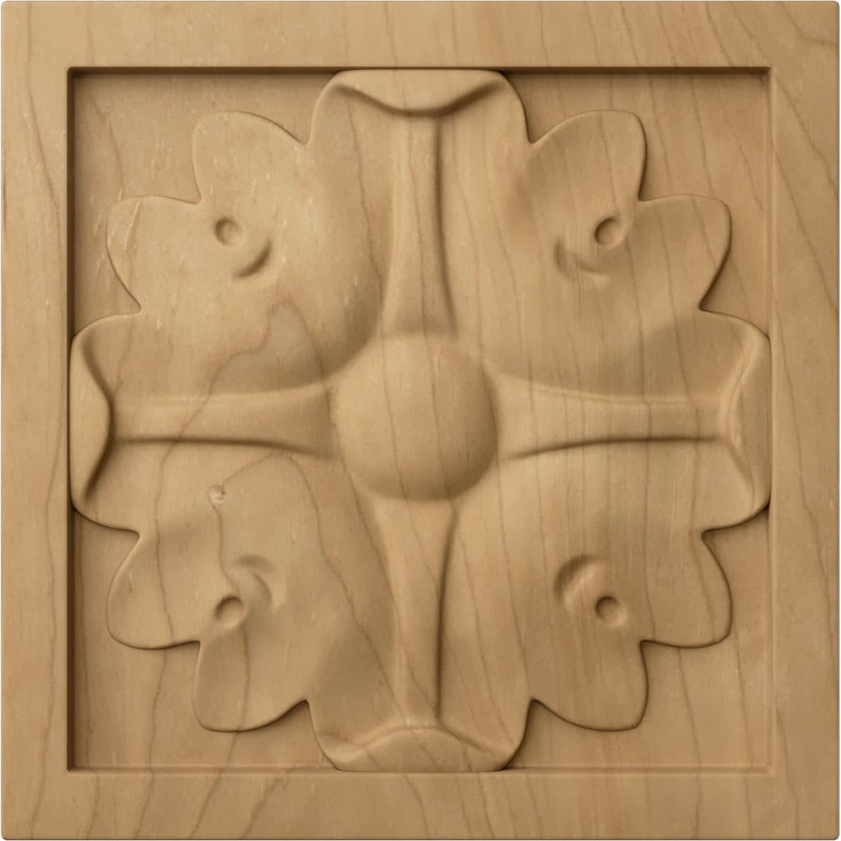 Ekena Millwork ROS03X03EDMA Medium Edinburgh 3.5-in x 3.5-in Square Unfinished Maple Wood Rosette