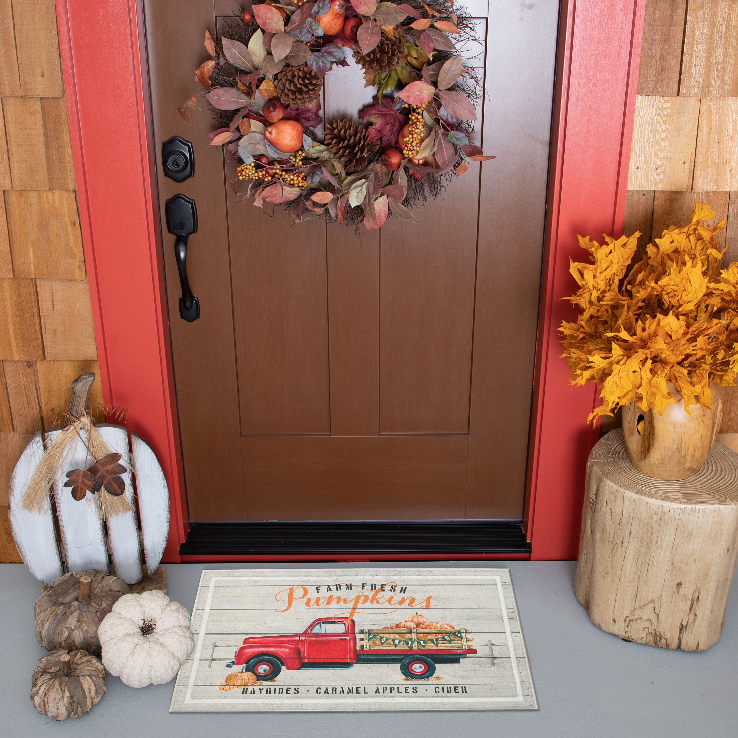 happy Fall Y'all Cute Turkey Door Mat, Indoor Mat, Creative