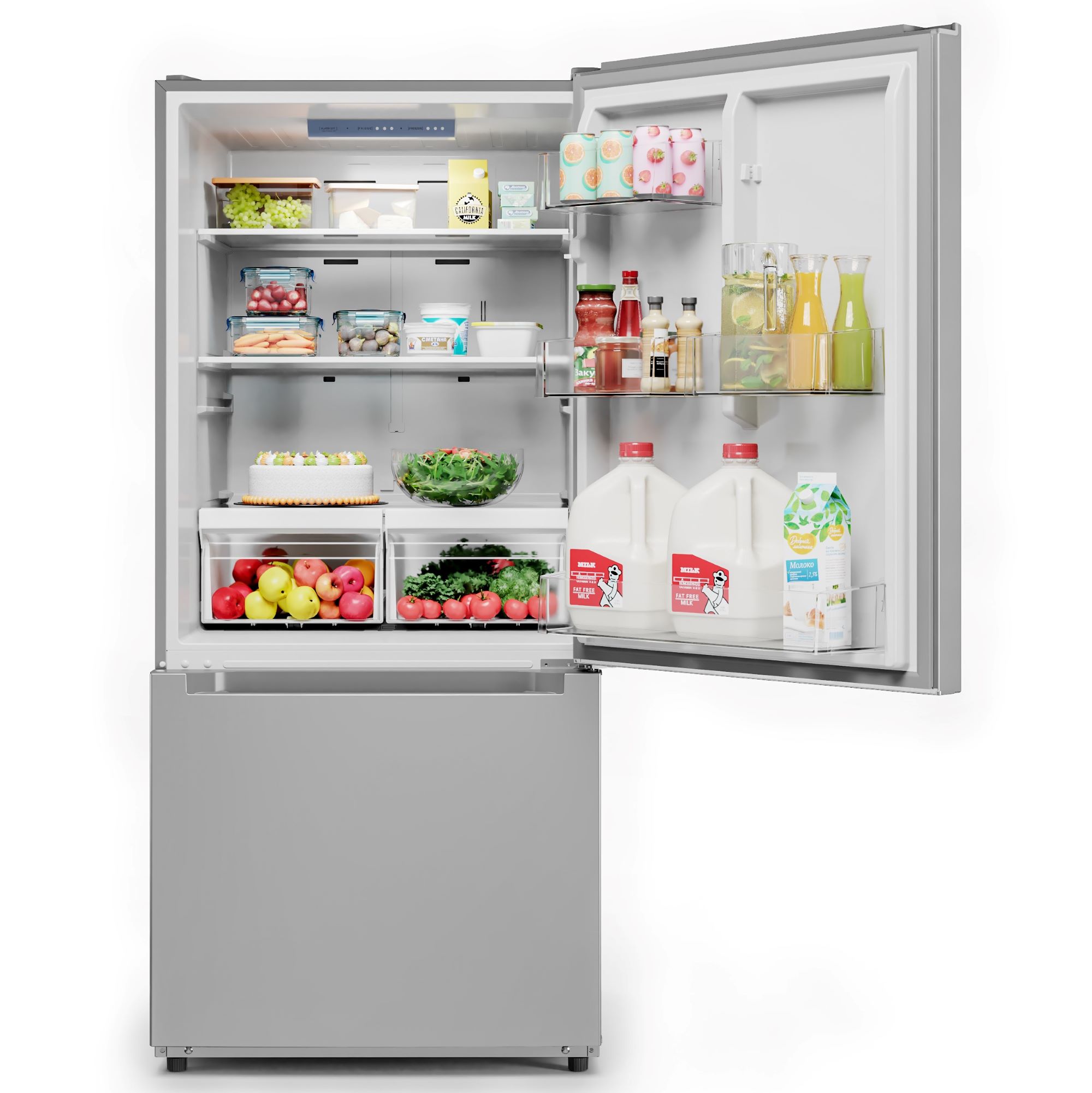 Shop Midea 18.7-cu ft Bottom-Freezer Refrigerator and Electric 