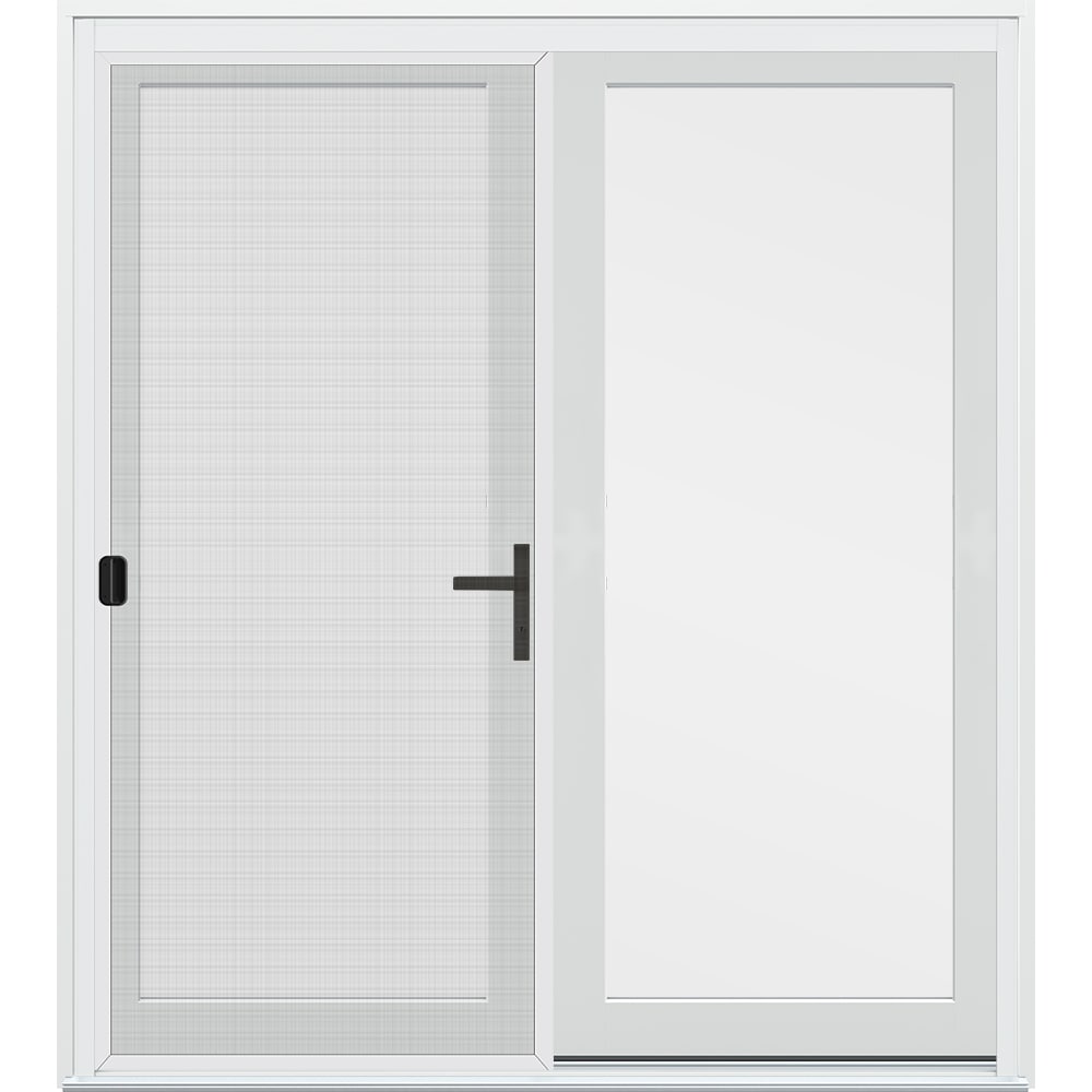 JELD-WEN LOWOLJW252000489 F-4500 60-in x 80-in x 4-9/16-in Jamb Primed Fiberglass Left-hand inswing French Patio Door with Low-E Glass (Screen Included)