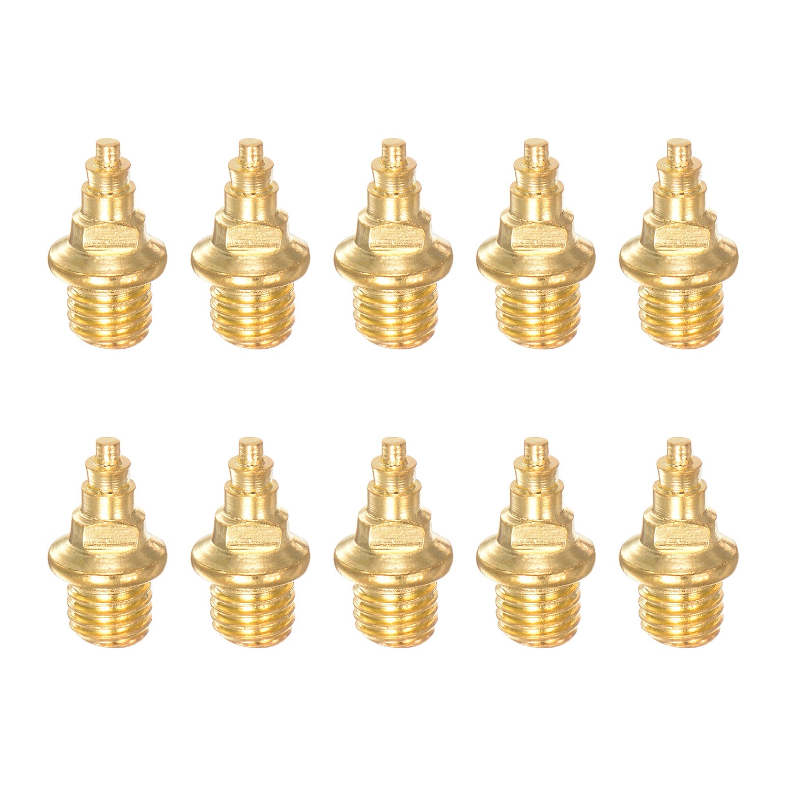 Unique Bargains 10pcs Track Spikes 6.7mm Tower Nails Hard Steel Replacement Spikes for Middle Long-Distance Running Track Shoes Golden #S26041701UX2576