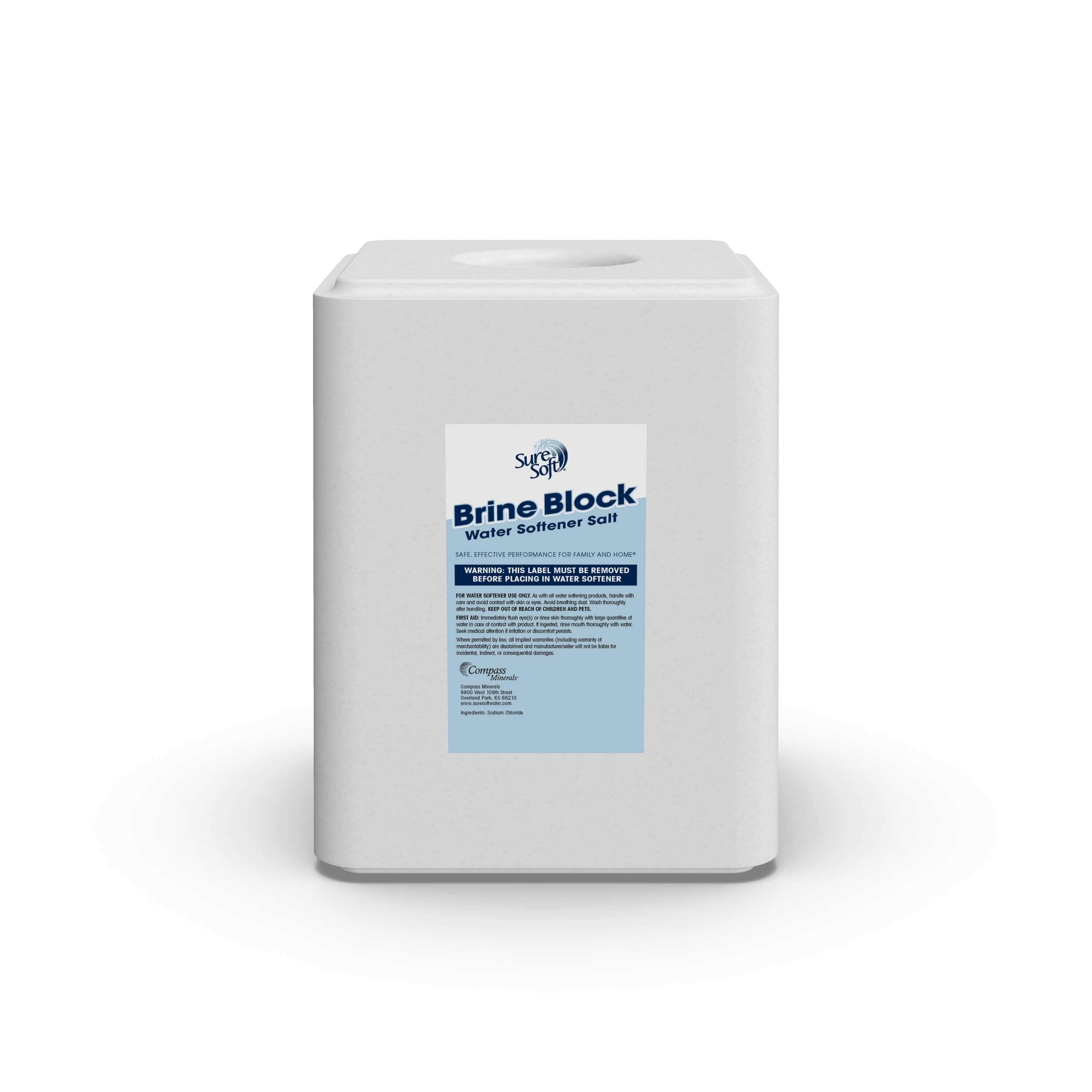 COMPASS MINERALS 790300 50-lb Water Softener Salt Block