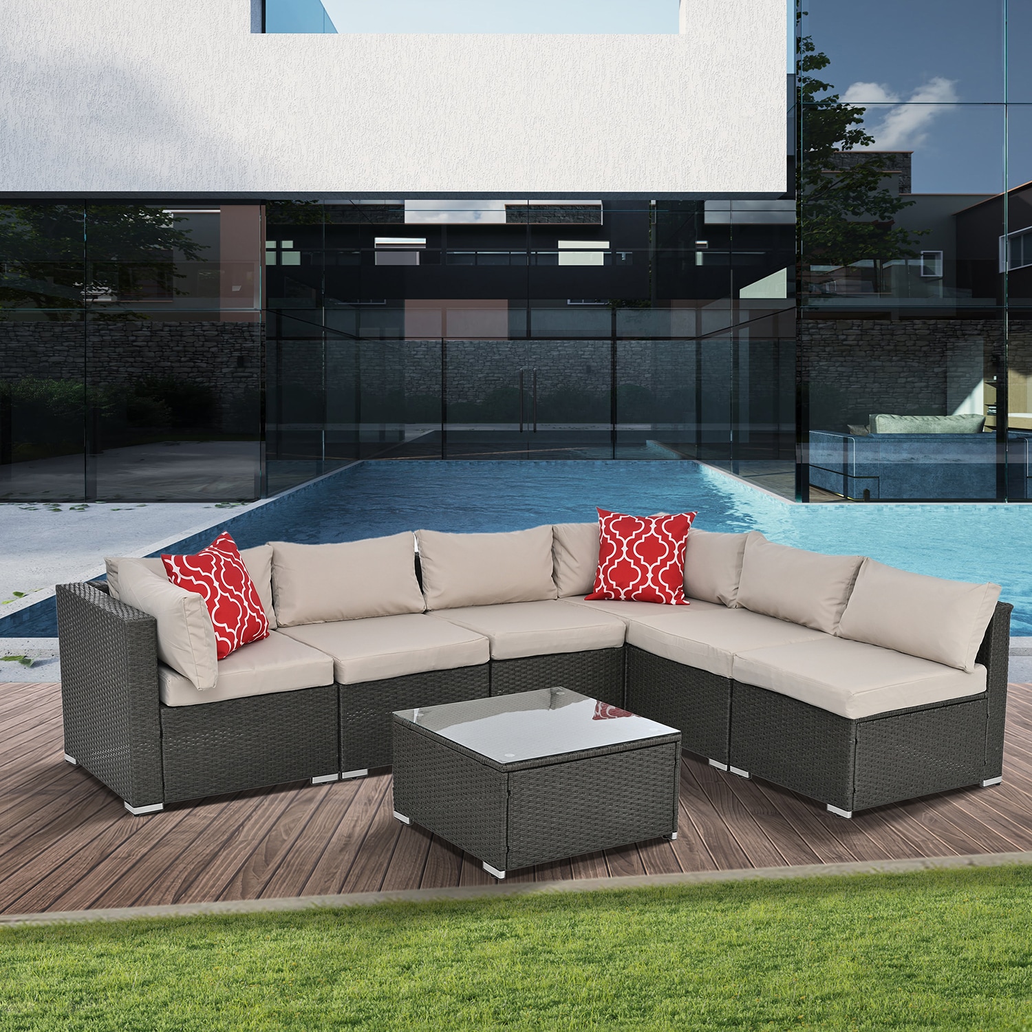 SINOFURN SYA010322GY Patio-Sofas-Daybeds - View #6