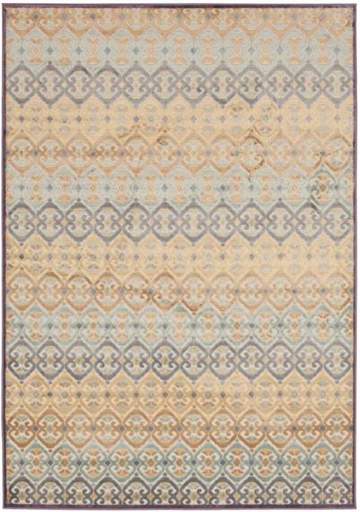 Luxe Dimensional Blue Silk Blend 59" Chenille Area Rug